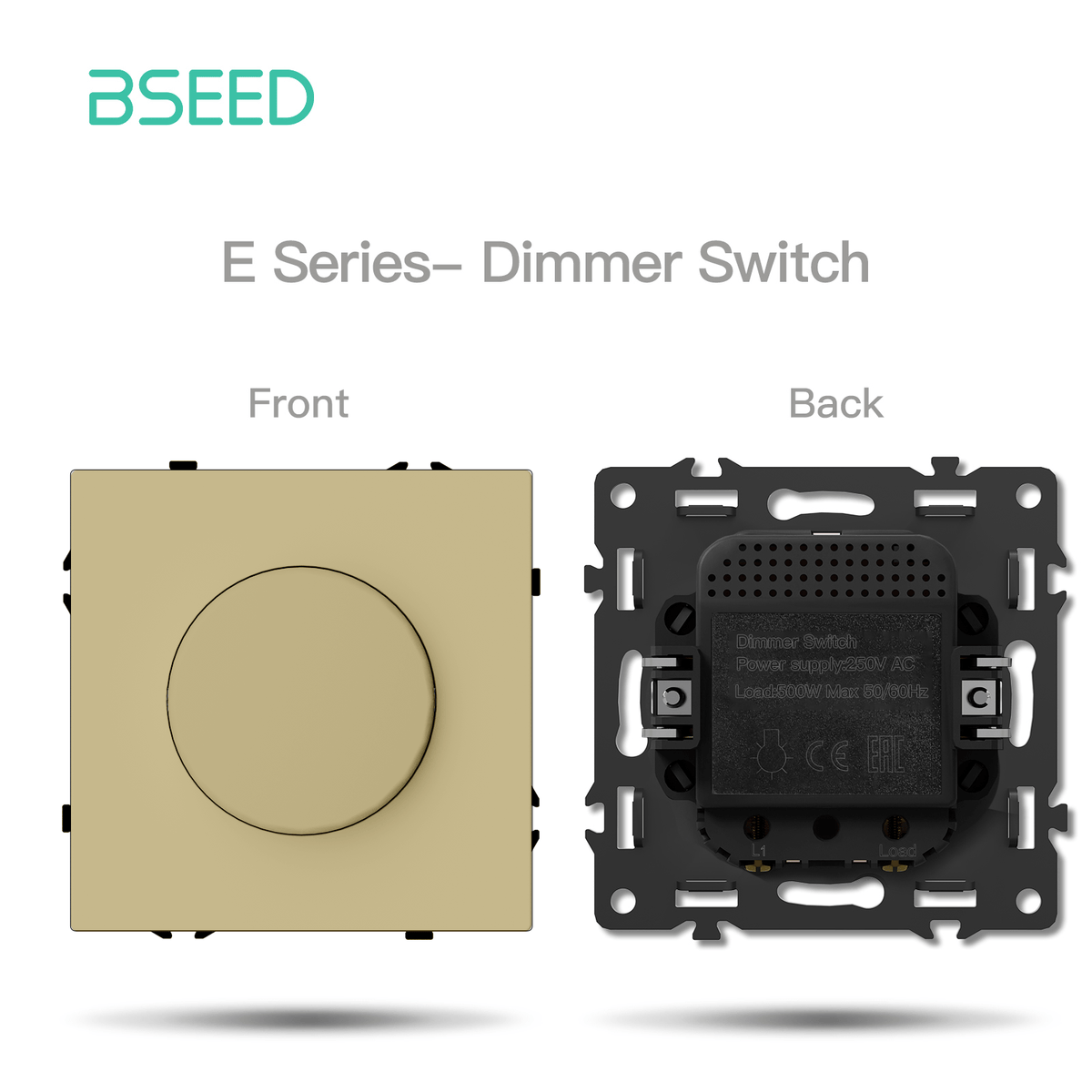 Grand Series DIY Part Customized free combinations Plastic Panels Gold Color Power Outlets & Sockets Bseedswitch Dimmer Switch 500W 