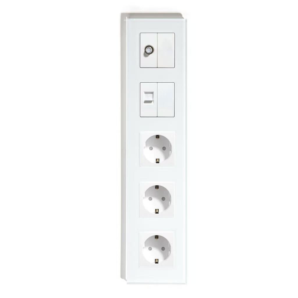 BSEED Product Customization Bseedswitch satellite socket and blank key with cat6 socket with blank key with triple eu socket 