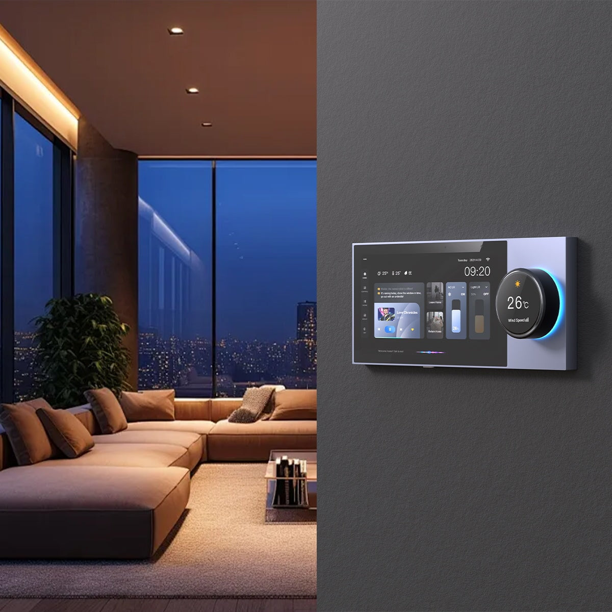 BSEED 6 inch smart panel electrical for home Multi-functional Control Panel With Knob EU standard central control panel Bseedswitch 