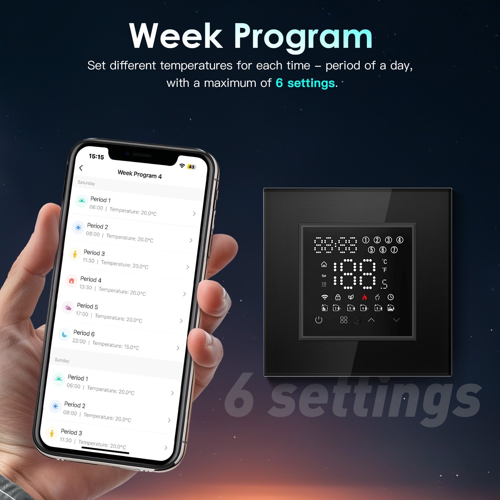 BSEED Echo Series Smart Zigbee Touch LED Screen Floor Heating Room Thermostat Controller Thermostats Bseedswitch 