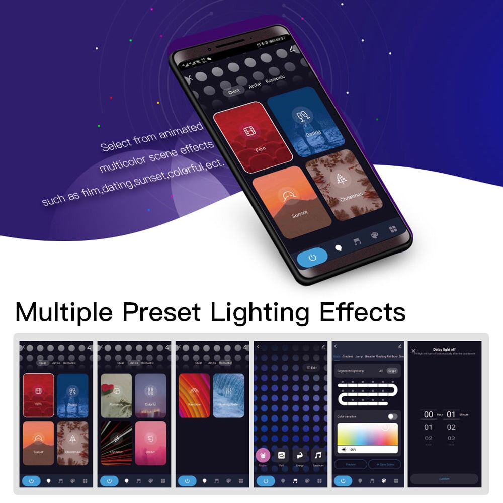 Smart RGB LED Triangle Ambient Lighting Lamp with App and Remote Contr