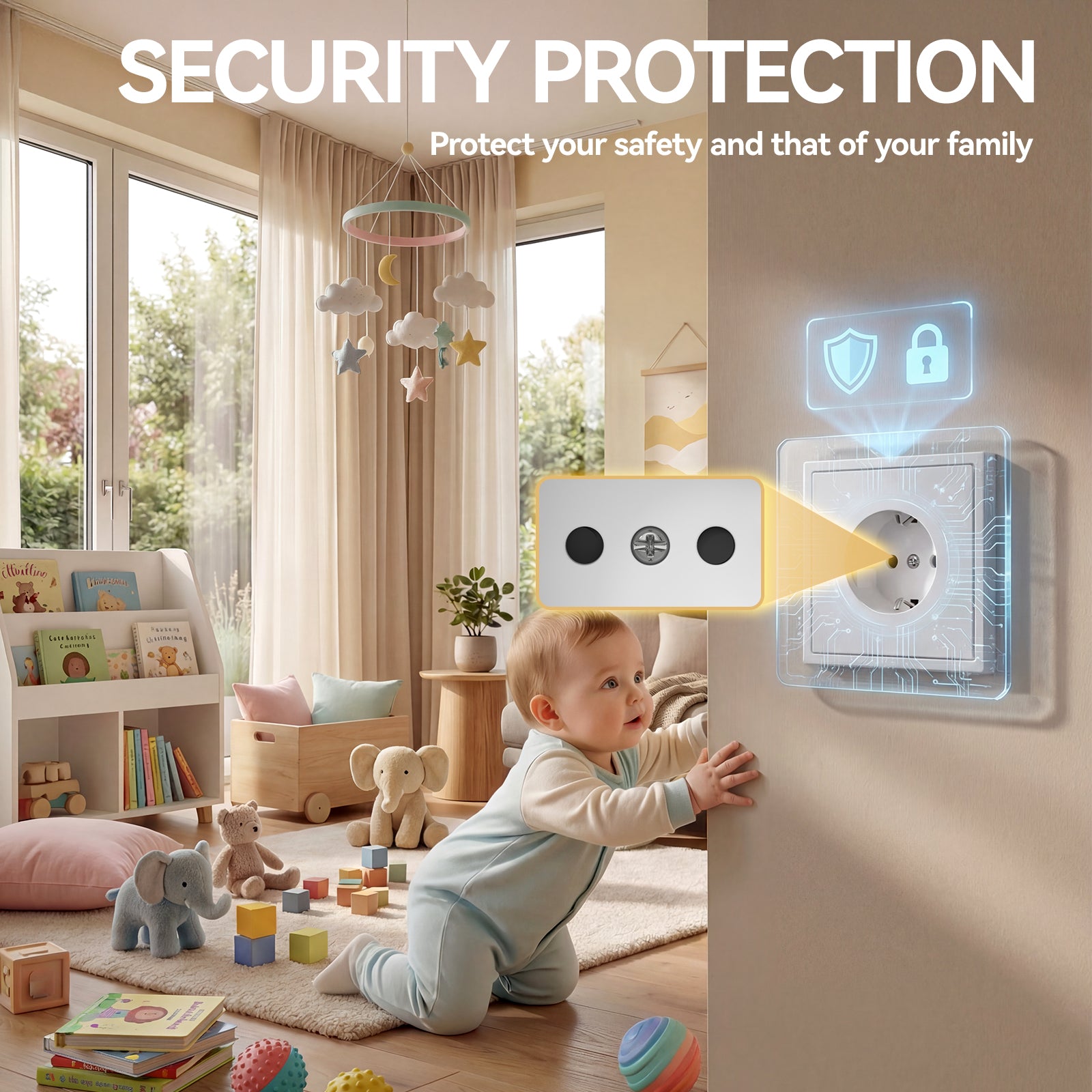 BSEED Gand Series Zigbee Light Switch (With Neutral) with Normal Eu Socket