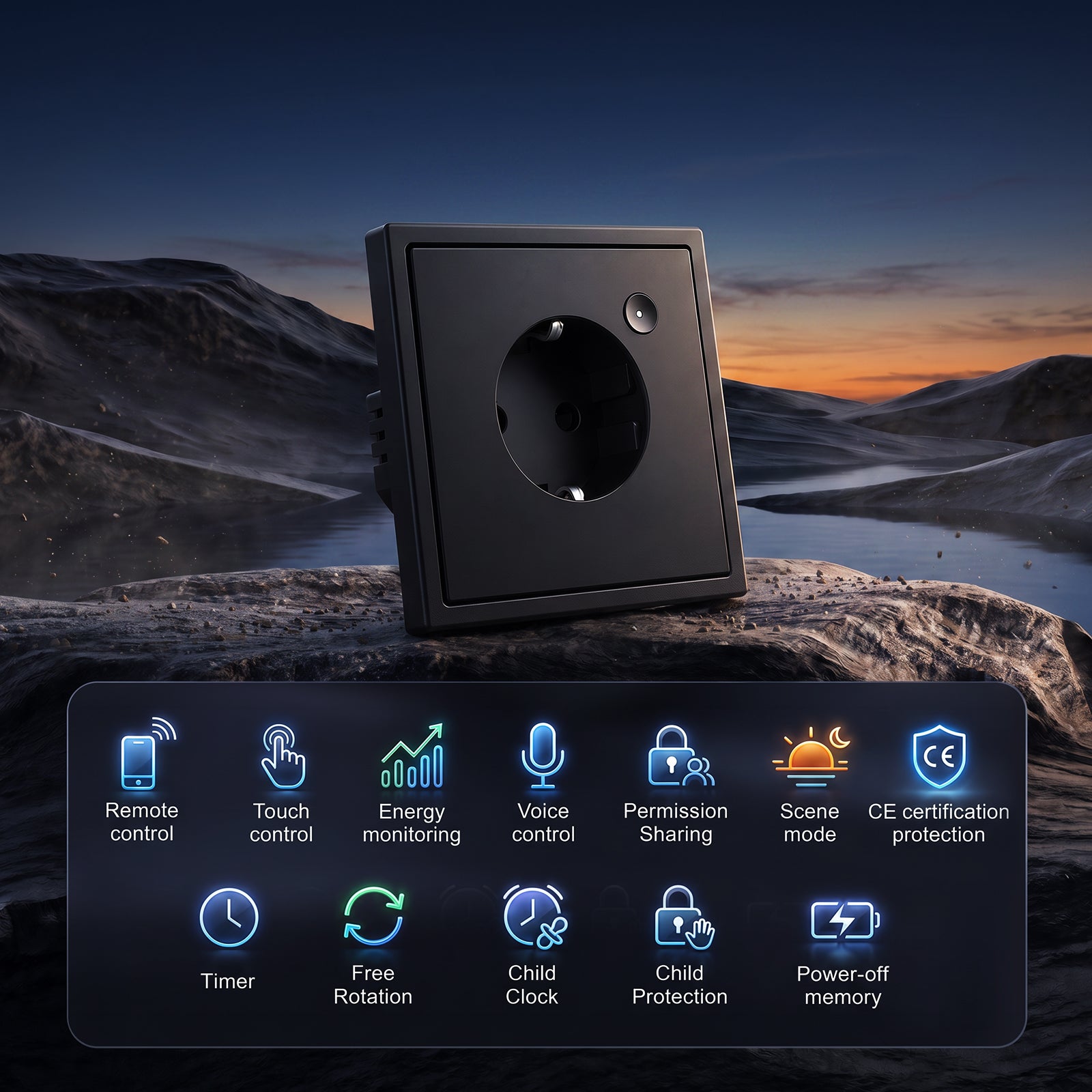 BSEED Grand Smart Wifi Socket With Energy Monitoring Smart Eu Socket