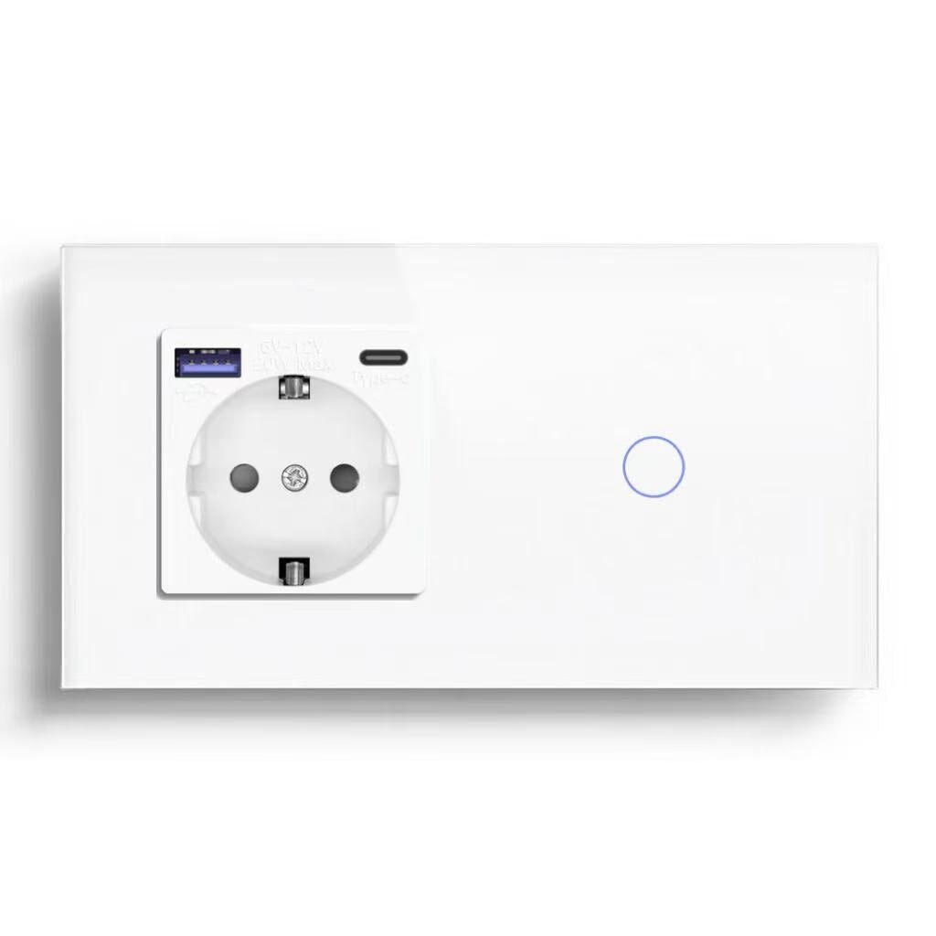 BSEED Product Customization Bseedswitch eu socket with fast charge usb-c port with wifi 1gang switch 