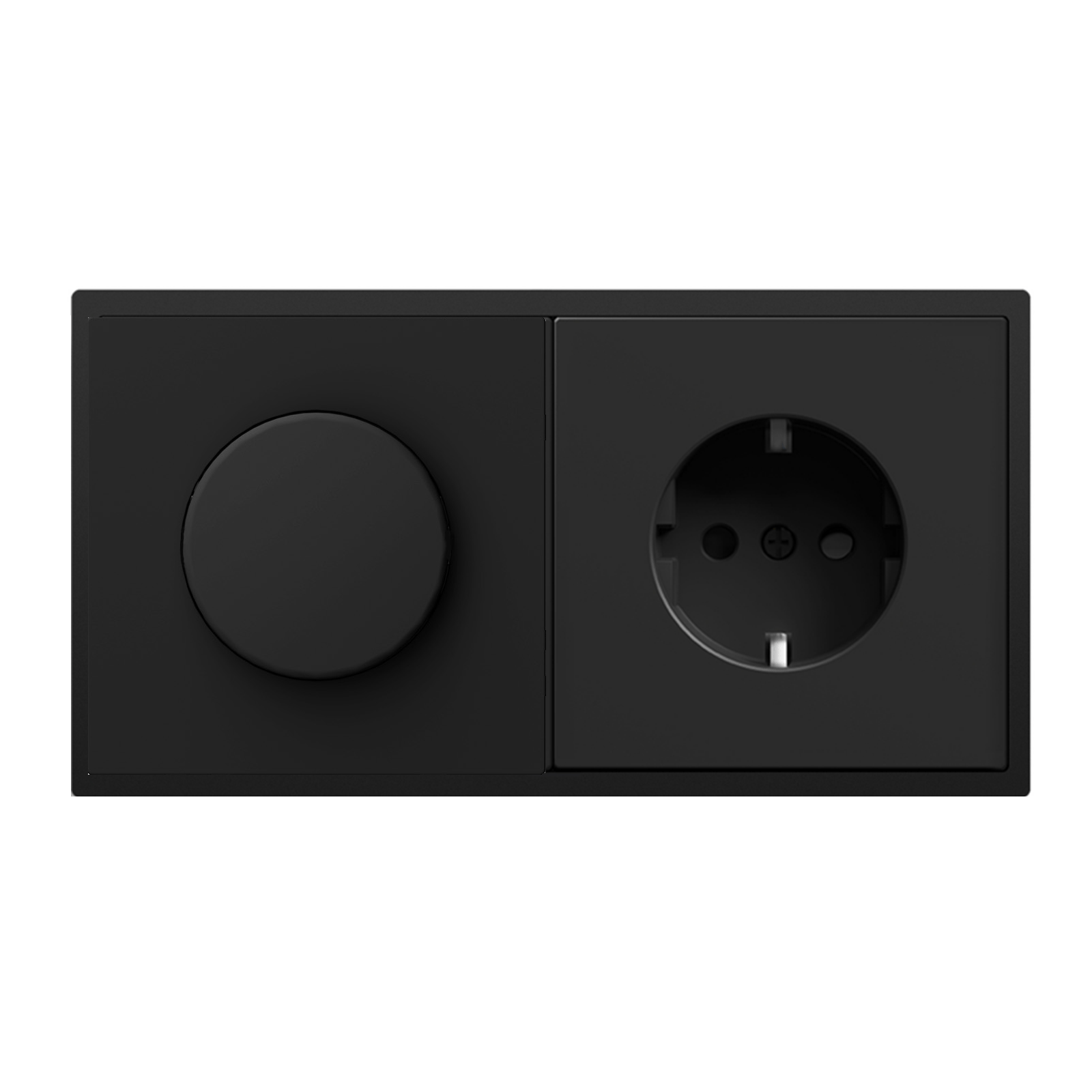 Grand Series Dimmer Switch Rotating Switch with Clamping Technology 500W dimmer switch Bseedswitch black Dimmer Switch+Eu Socket 