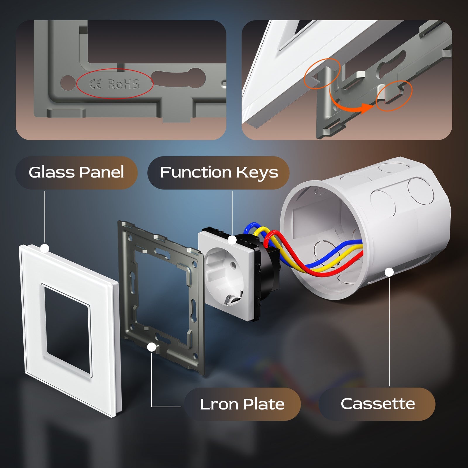 BSEED EU Wall Sockets Power Outlets Glass Panel 16A Multiple packaging Power Outlets & Sockets Bseedswitch 