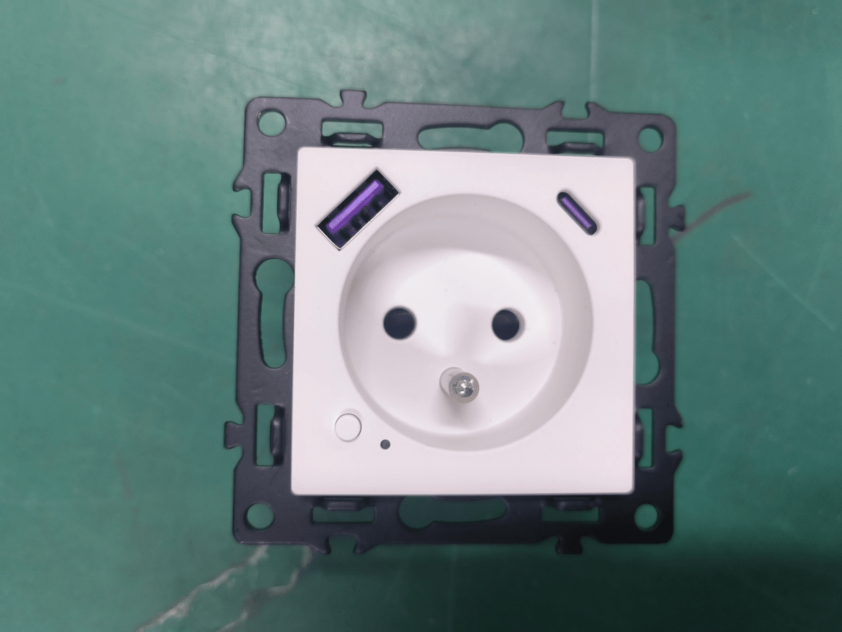 BSEED Product Customization Bseedswitch E series zigbee french socket with fast charge usb-c port insert black 