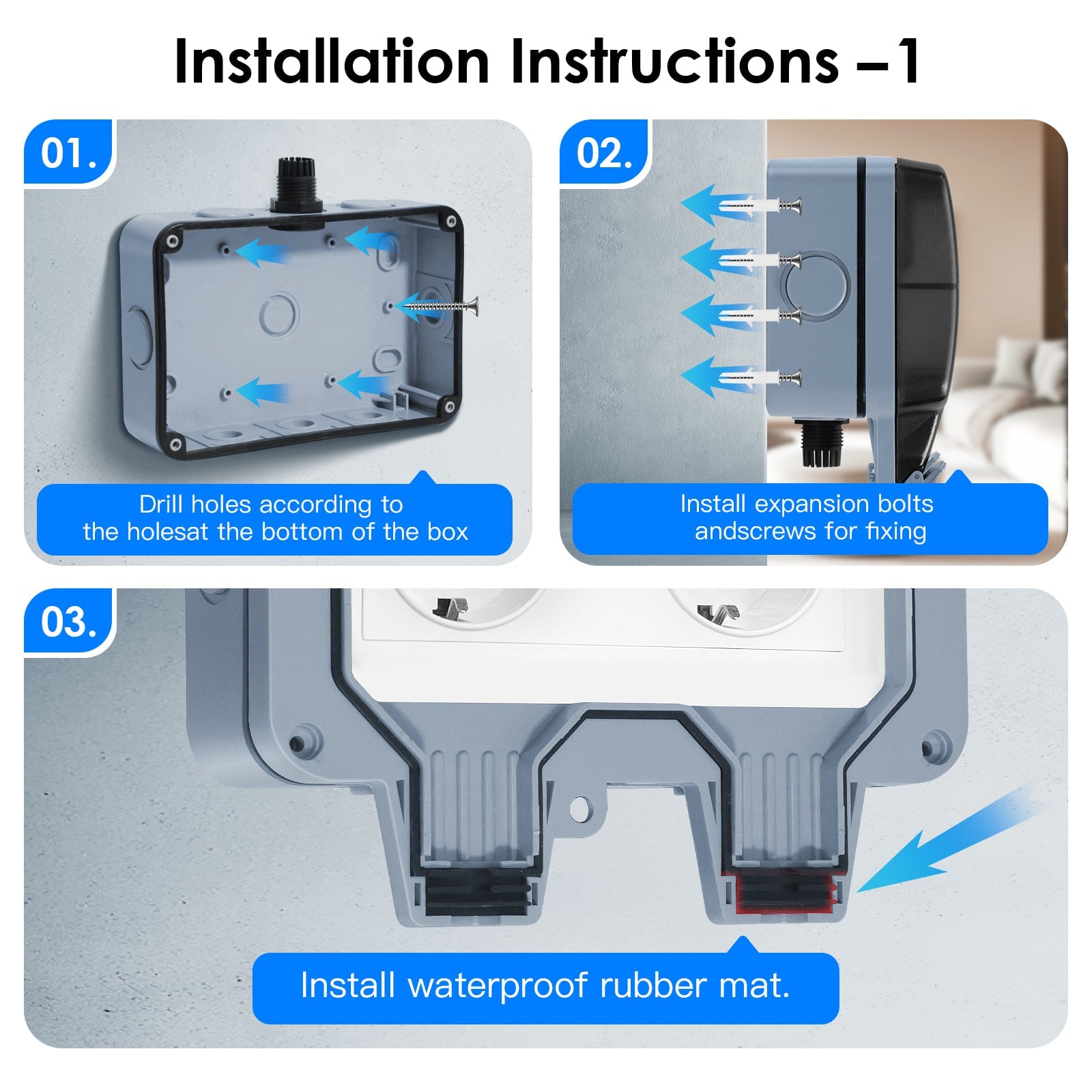 Bseed Waterproof Socket EU Standard Socket Outdoor Socket IP66 Socket Power Outlets & Sockets Bseedswitch 