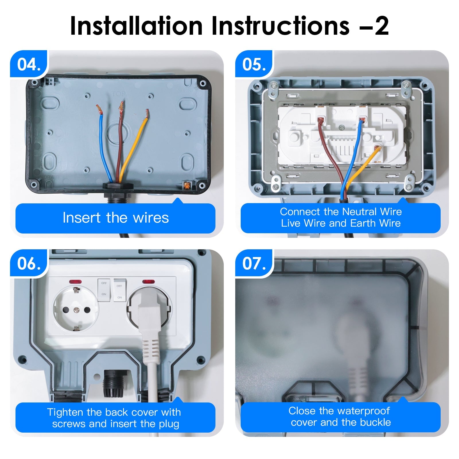Bseed Waterproof Socket EU Standard Socket Outdoor Socket IP66 Socket Power Outlets & Sockets Bseedswitch 