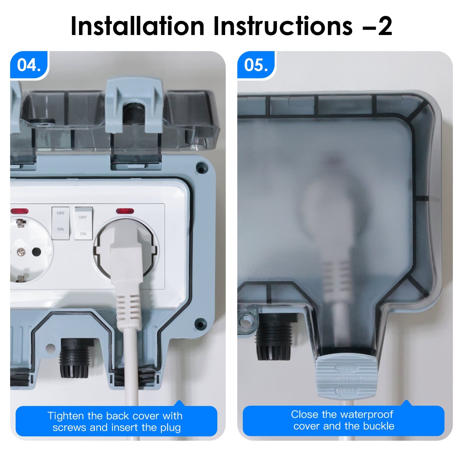 Bseed Waterproof Socket EU Standard Socket Outdoor Socket IP66 Socket Power Outlets & Sockets Bseedswitch 