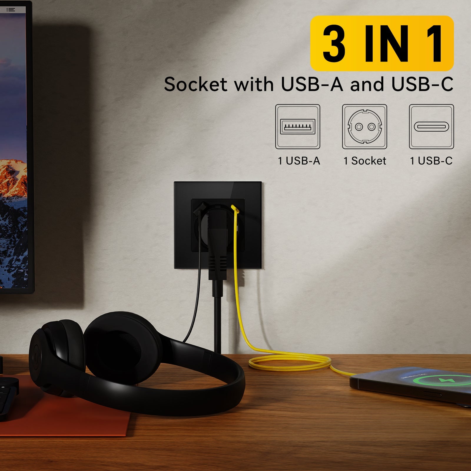 BSEED 20W EU sockets with Fast Charge Type-C USB with Claw technology Power Outlets & Sockets Bseedswitch 