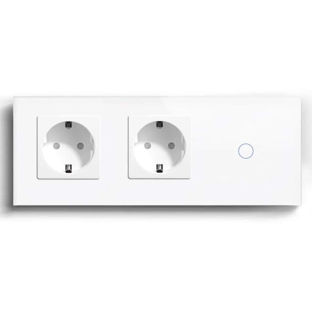 BSEED Product Customization Bseedswitch double eu socket with wifi 1gang switch without neutral line 