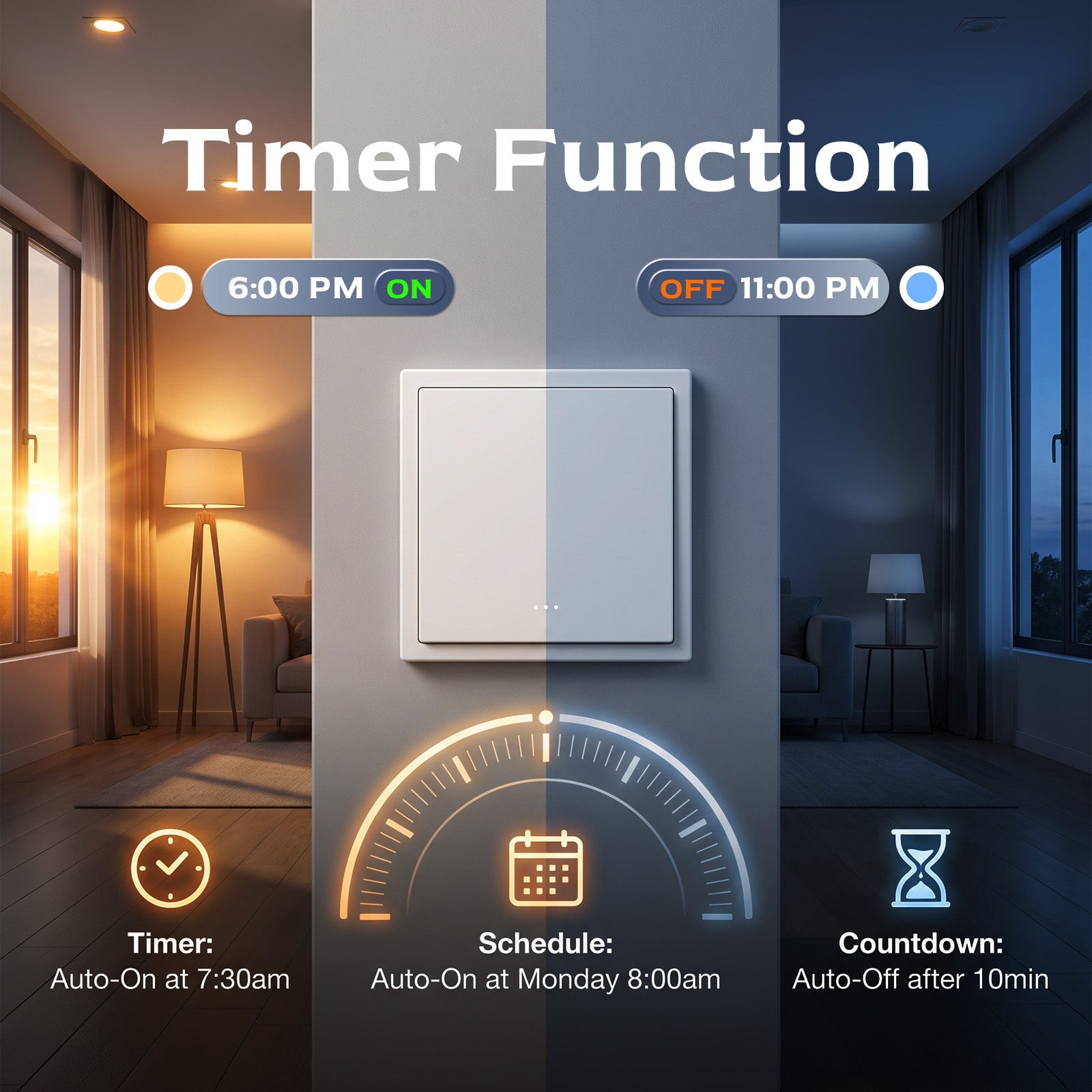 BSEED Gand Series Zigbee Light Switch (With Neutral) Recessed light switches with indicator light Light Switches Bseedswitch 