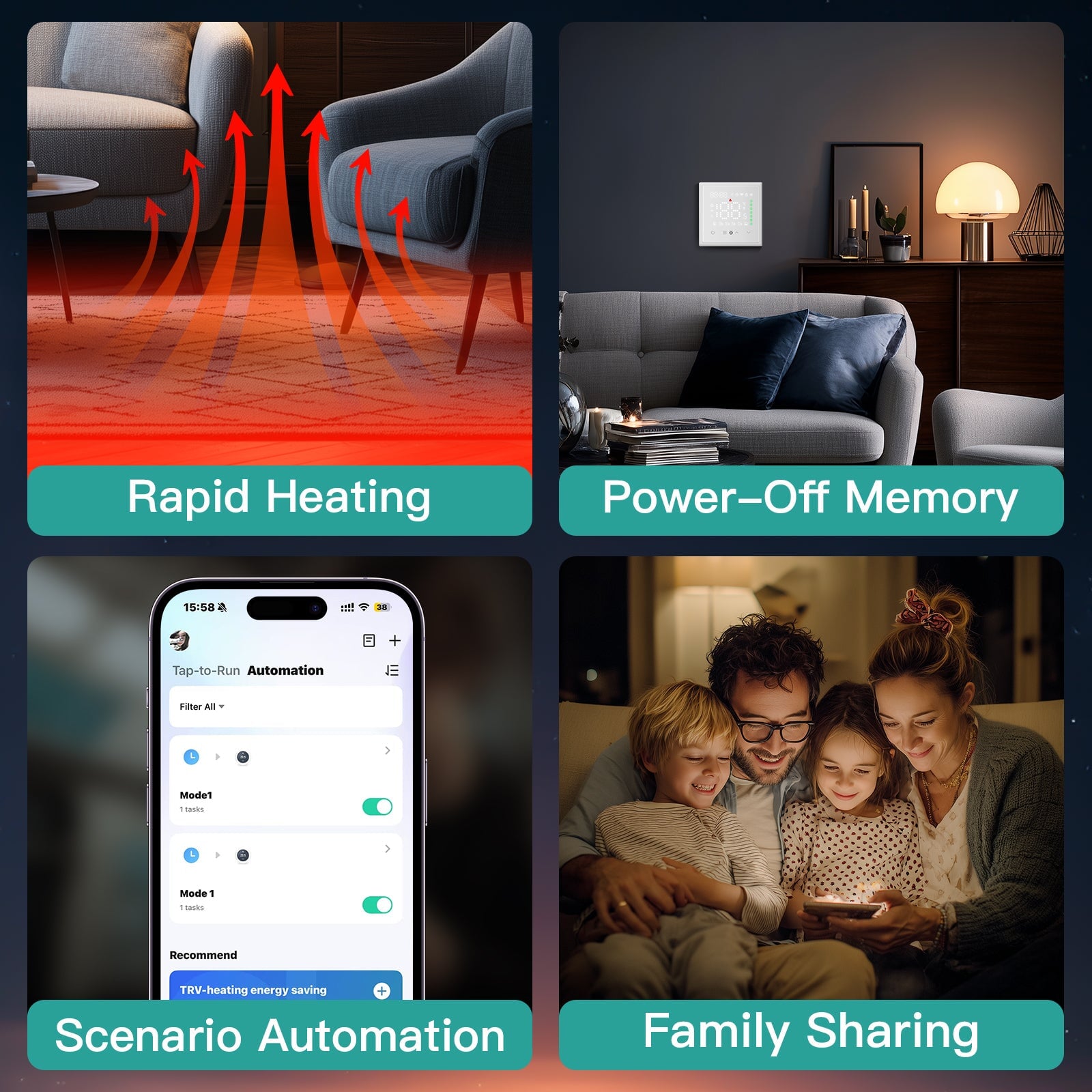 BSEED Smart Thermostat Zigbee Floor Heating Room Thermostat Controller programmable PC frame Thermostats Bseedswitch 
