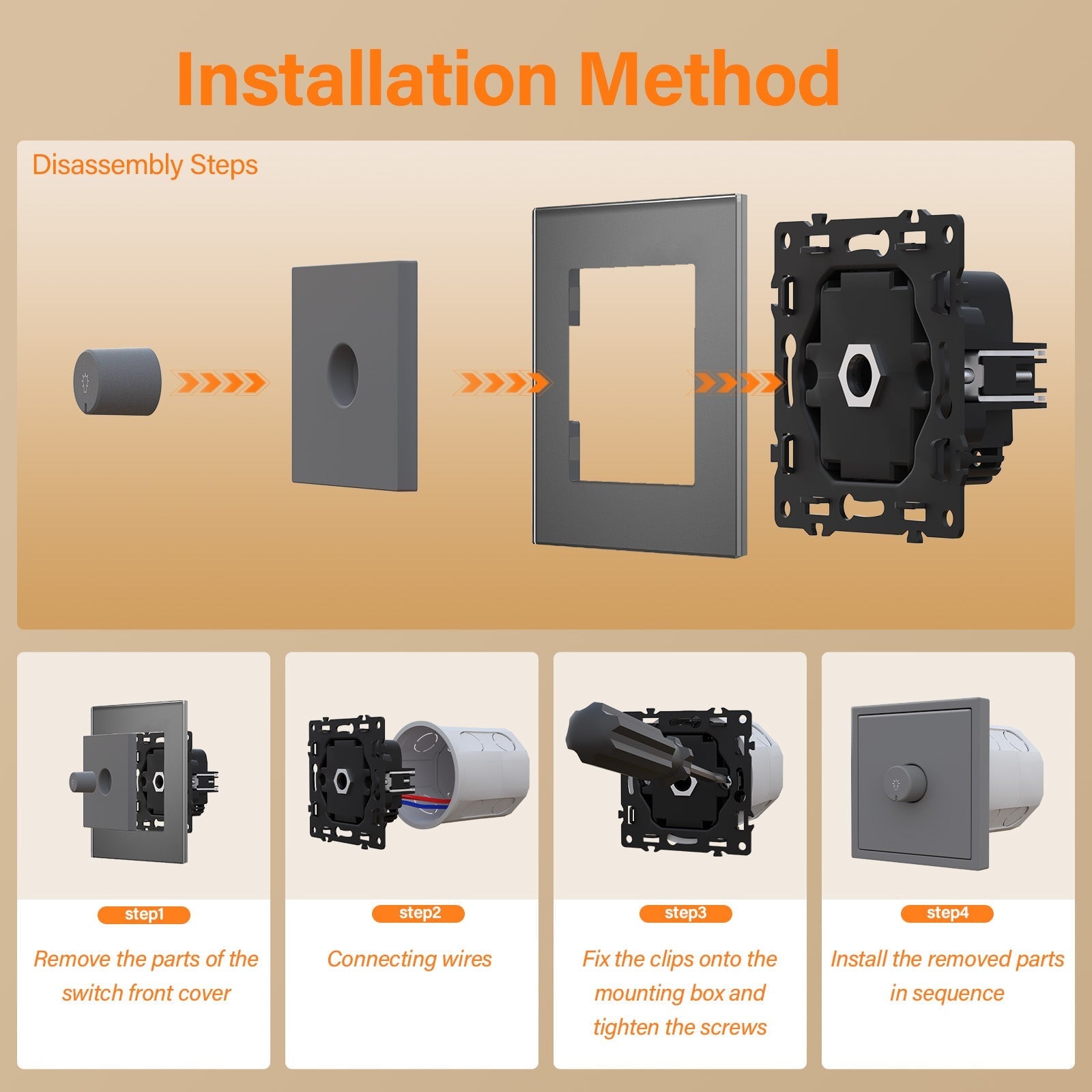 BSEED Echo Dimmer Switch Knob Dimmer Switch Work With Philips Lamp 500W light Switch Bseed official 