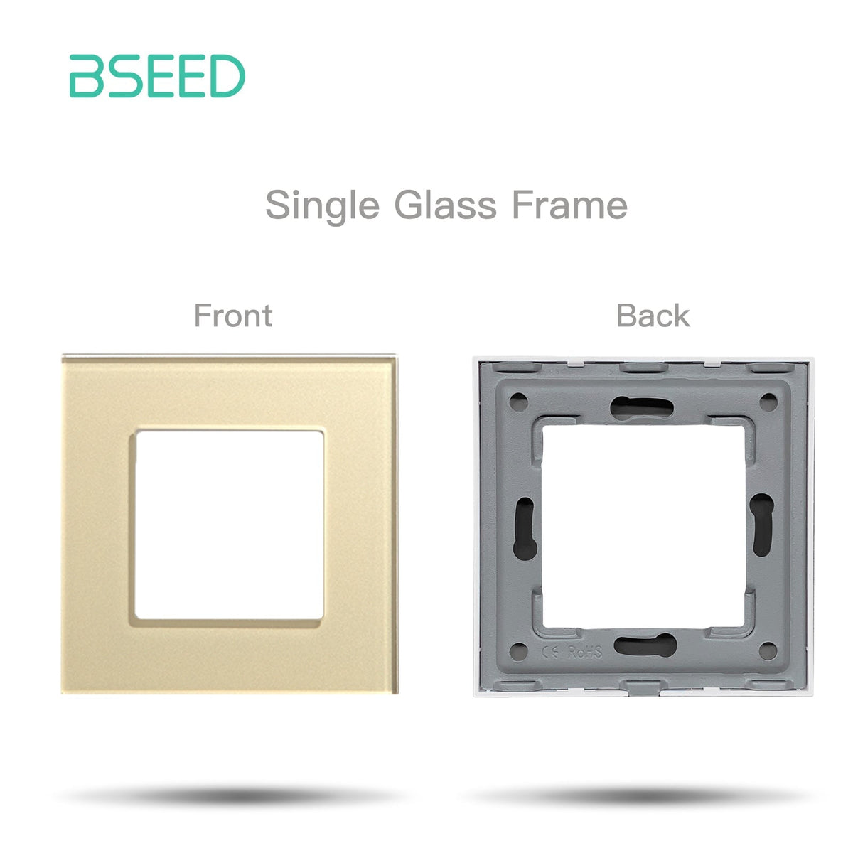 Bseed Crystal Glass Panel Switch Socket Frame Wall Plug Insert Parts DIY Free Combination Gold Color Light Switches Bseedswitch 1 slot Panel 