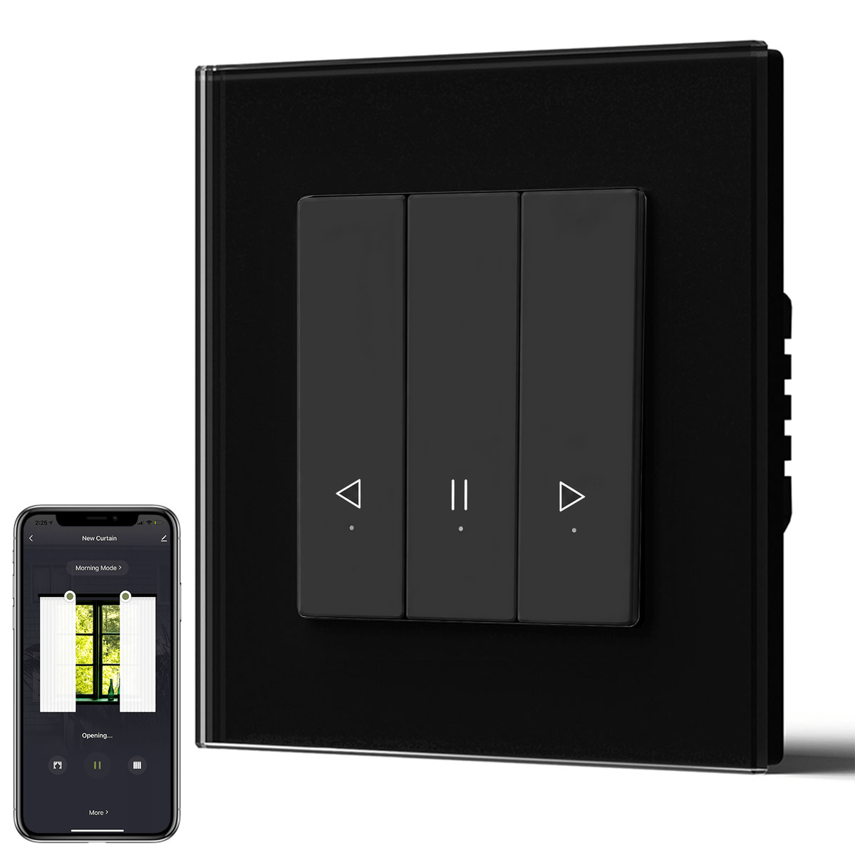 Bseed Echo Click Smart Wifi Curtain Switch Work with Tuya Alex Google Assistant Home Automation Kits Bseedswitch Black 