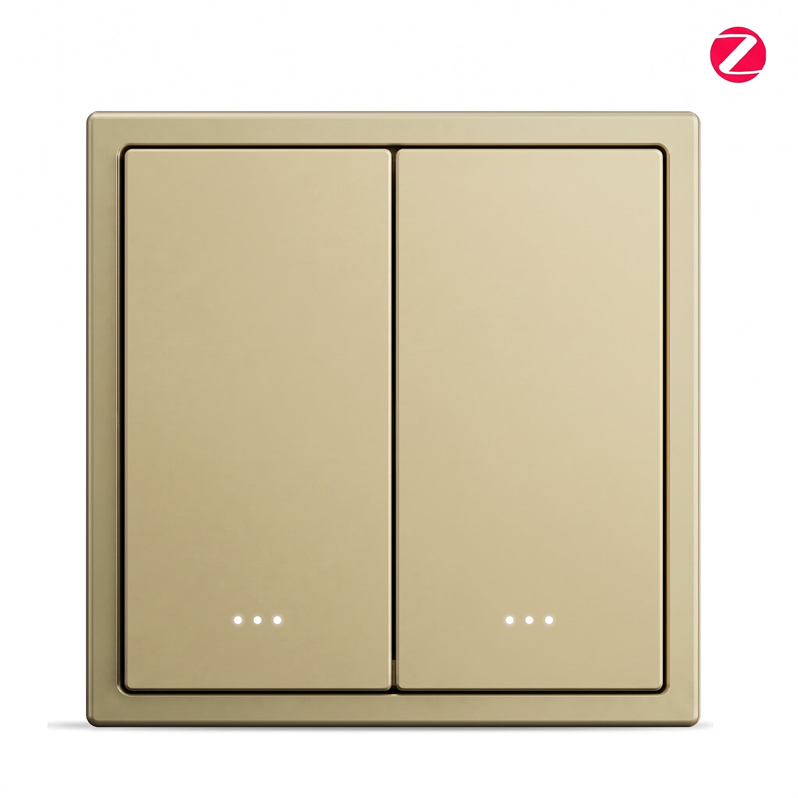 BSEED Gand Series Zigbee Light Switch (With Neutral) Recessed light switches with indicator light Light Switches Bseedswitch Gold 1 PCS / Pack 2 Gang