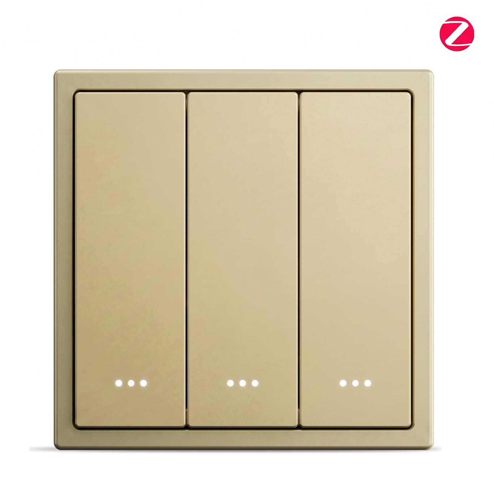 BSEED Gand Series Zigbee Light Switch (With Neutral) Recessed light switches with indicator light Light Switches Bseedswitch Gold 1 PCS / Pack 3 Gang