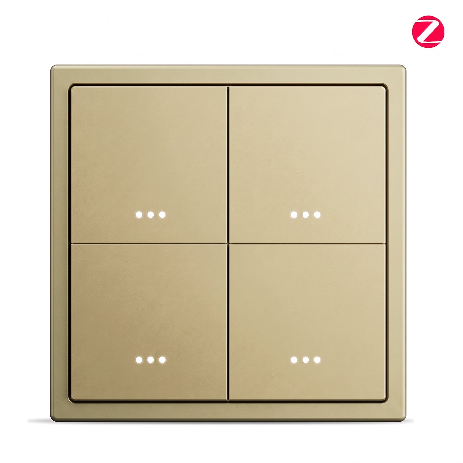 BSEED Gand Series Zigbee Light Switch (With Neutral) Recessed light switches with indicator light Light Switches Bseedswitch Gold 1 PCS / Pack 4 Gang