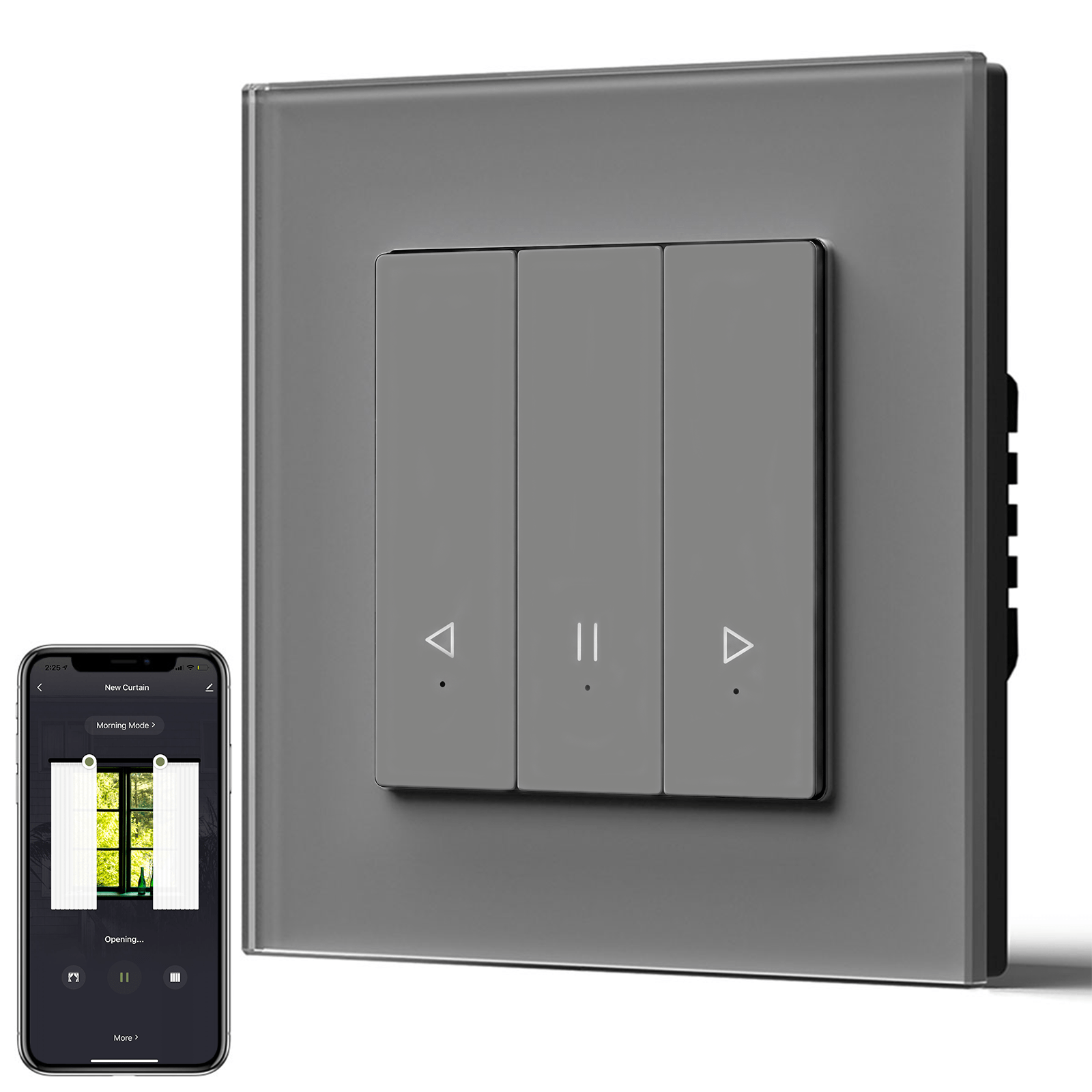 Bseed Echo Click Smart Wifi Curtain Switch Work with Tuya Alex Google Assistant Home Automation Kits Bseedswitch Grey 