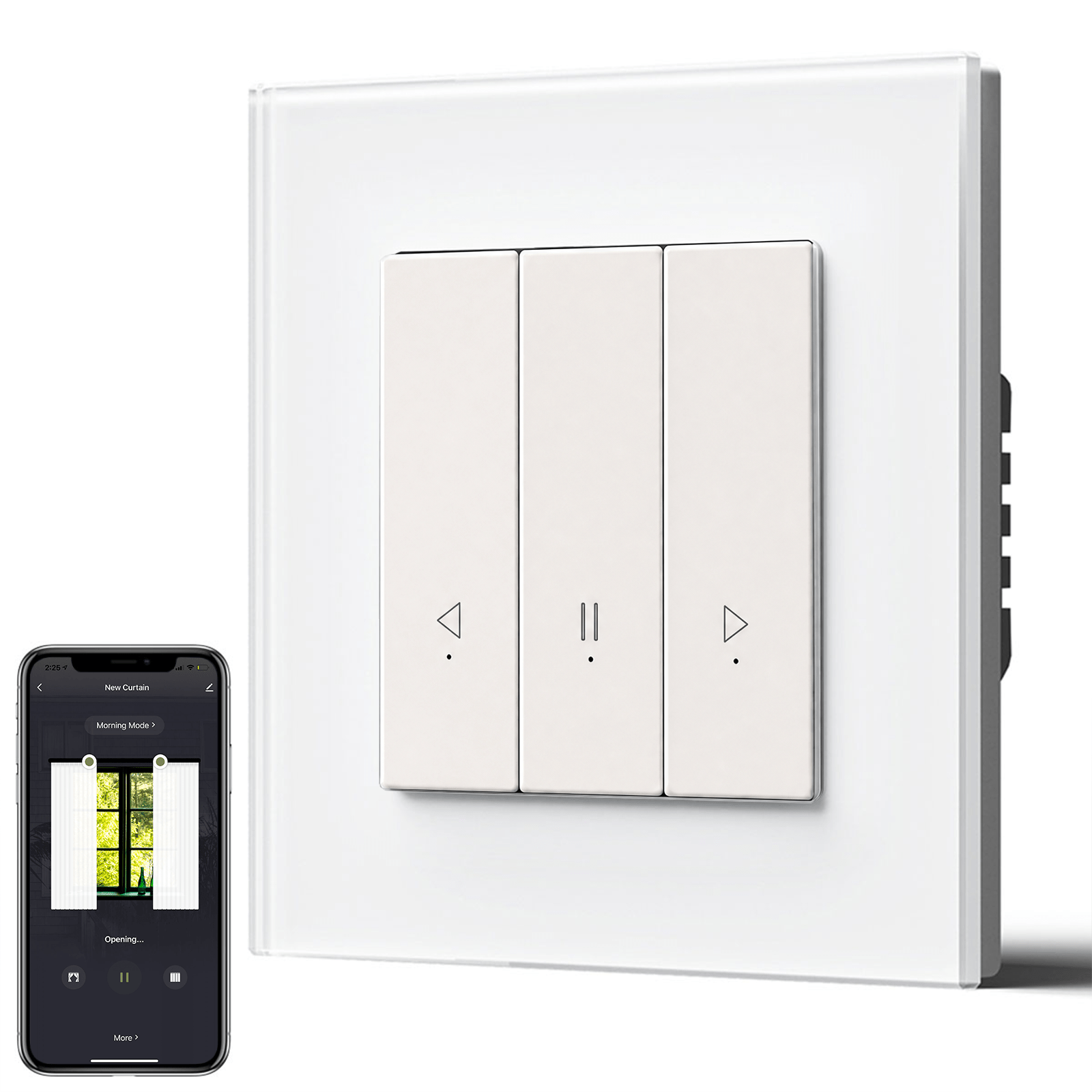 Bseed Echo Click Smart Wifi Curtain Switch Work with Tuya Alex Google Assistant Home Automation Kits Bseedswitch White 