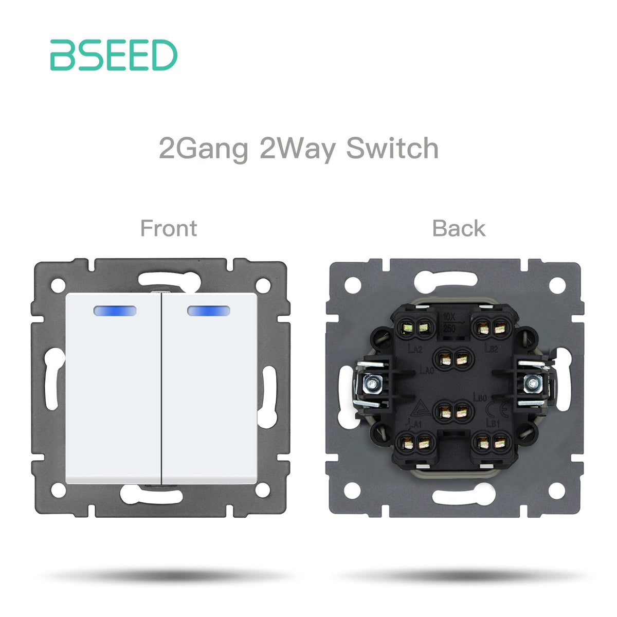 BSEED Product Customization Bseedswitch Classic Series 2gang 2way switch insert 
