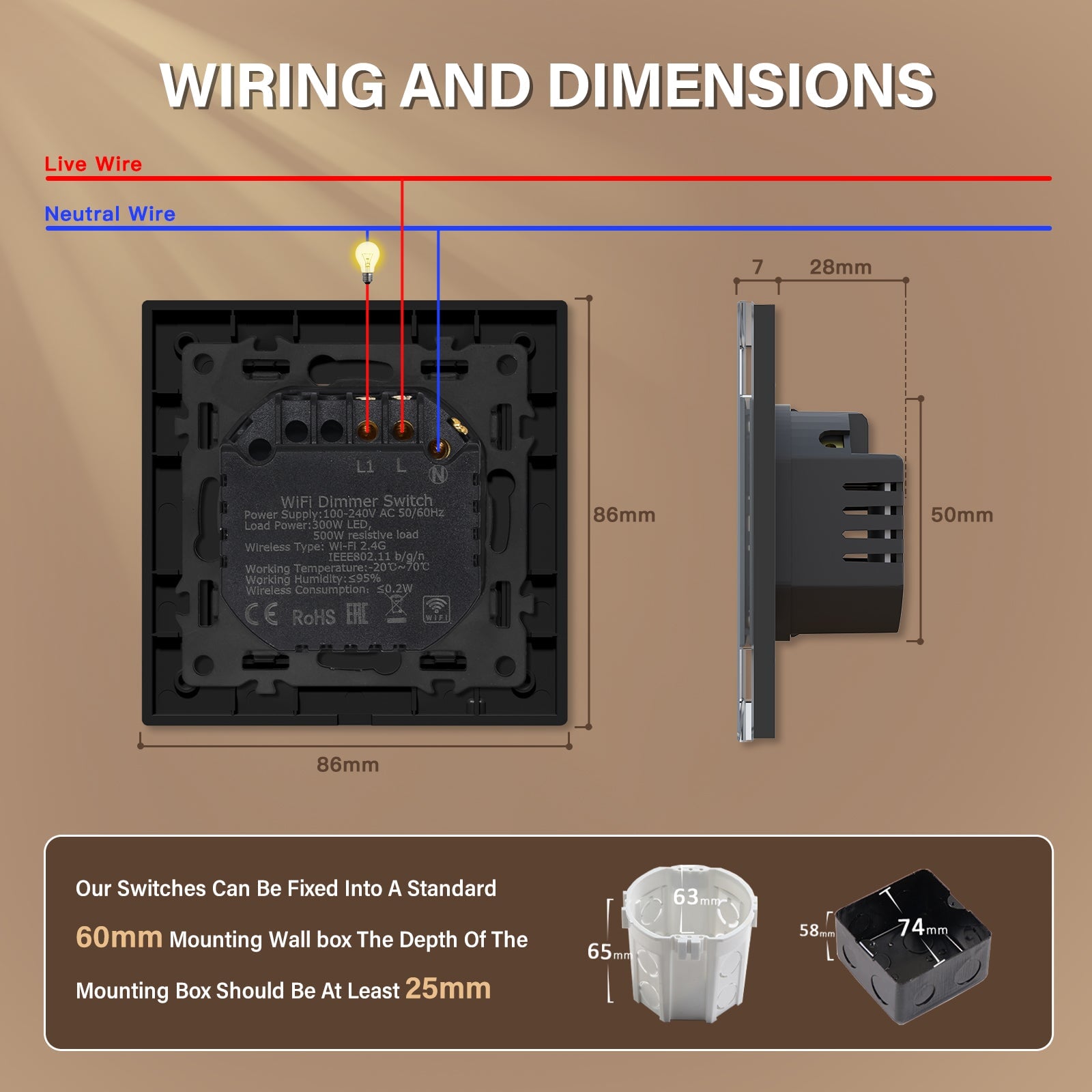 Bseed Echo Smart Zigbee Light Dimmer 1 Gang Wireless Wifi For Smart Home Supports dual control Wall Plates & Covers Bseedswitch 