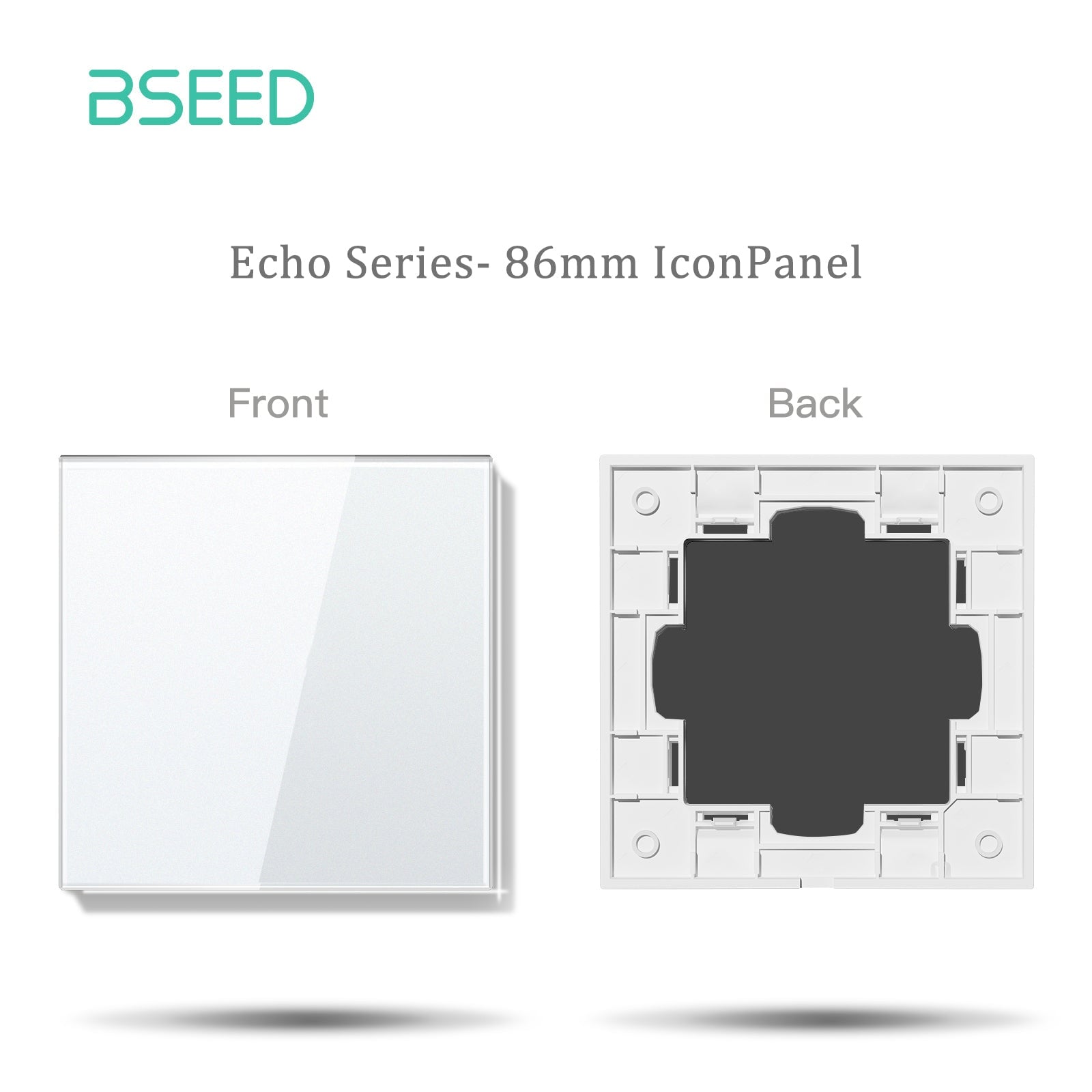 BSEED Echo Touch DIY Part Customized Free Combinations Glass Panels Light Switches Bseedswitch White Icon Panel 