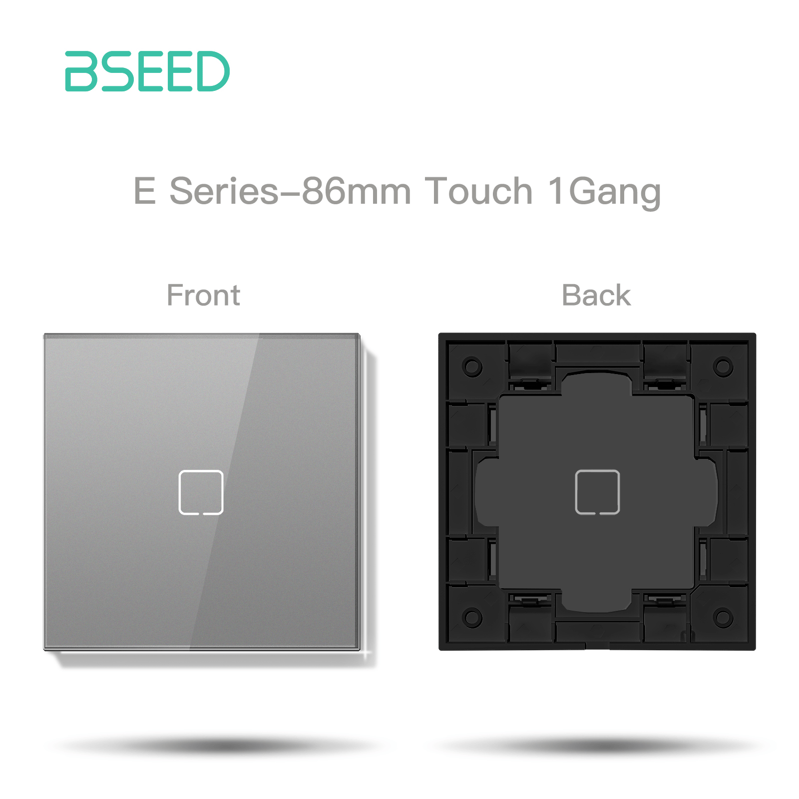 BSEED Echo Touch DIY Part Customized Free Combinations Glass Panels Light Switches Bseedswitch Grey 1 Gang Panel 
