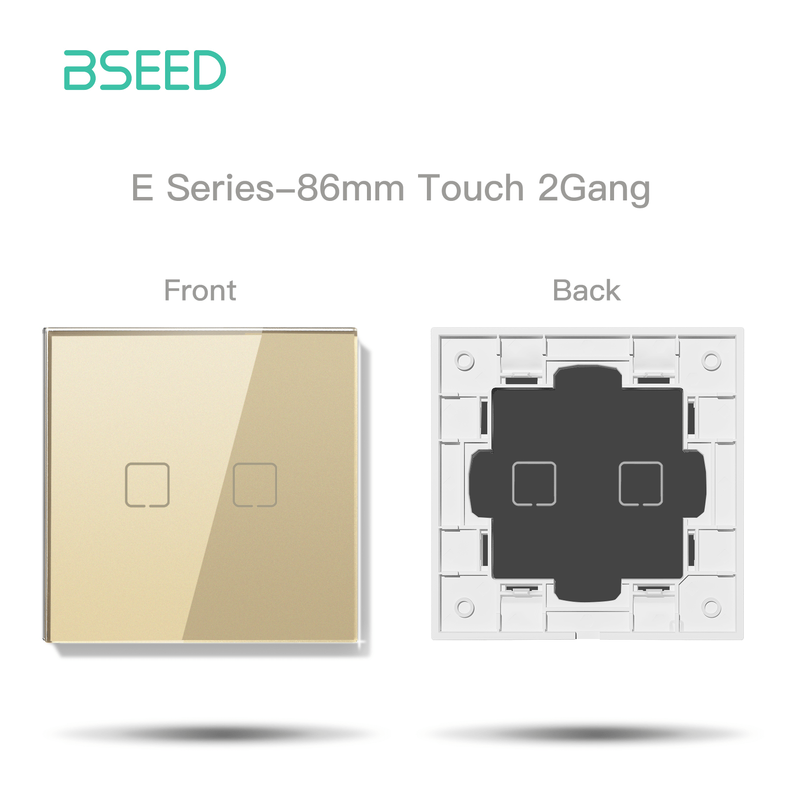 BSEED Echo Touch DIY Part Customized Free Combinations Glass Panels Light Switches Bseedswitch Gold 2 Gang Panel 