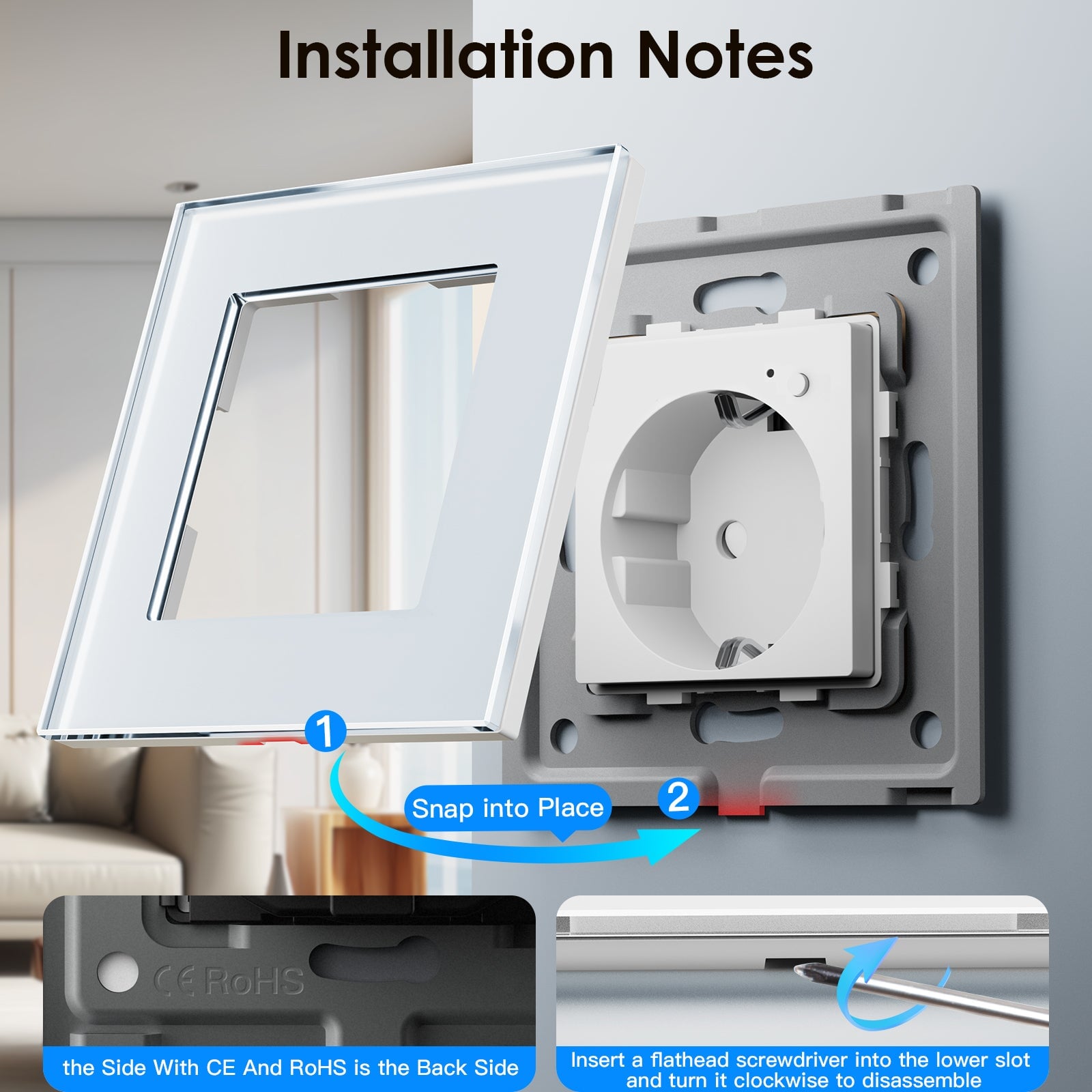 BSEED Wifi EU Wall Sockets Single Power Outlets Kids Protection Power Outlets & Sockets Bseedswitch 