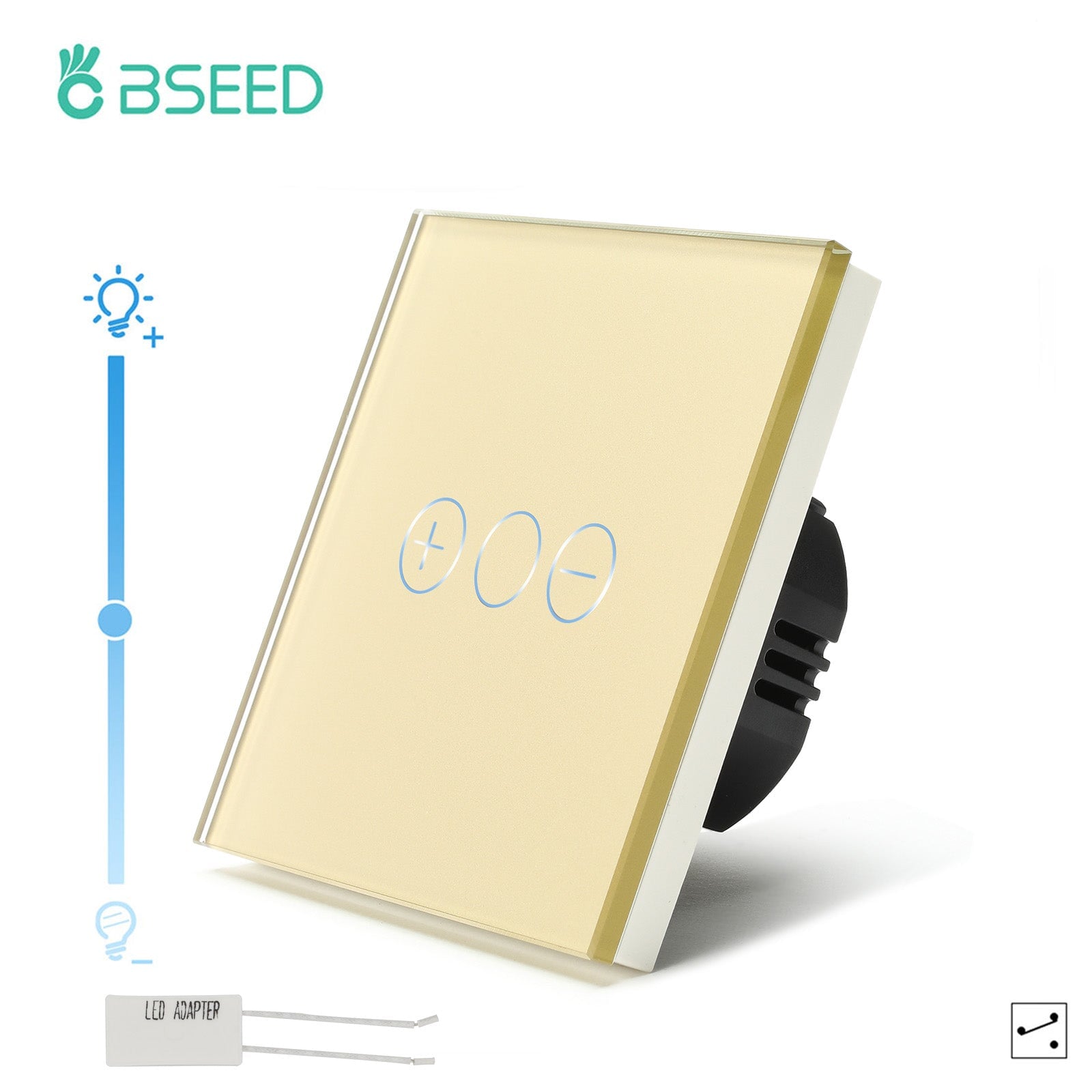 Bseed Touch Dimmer Switch 1/2 Gang 1/2 Way Light Switches Bseedswitch Gold 1 Gang 1 Way 