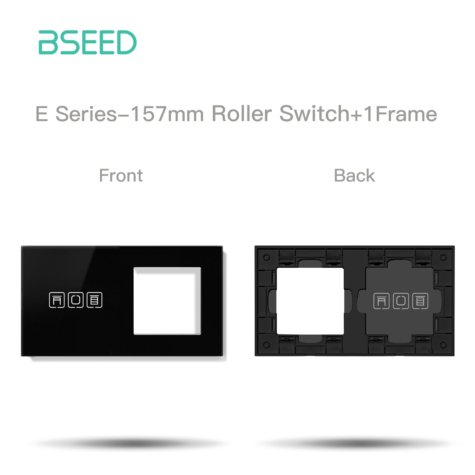 BSEED Echo Touch DIY Part Customized Free Combinations Glass Panels Light Switches Bseedswitch Black Blind+ Slot Panel 