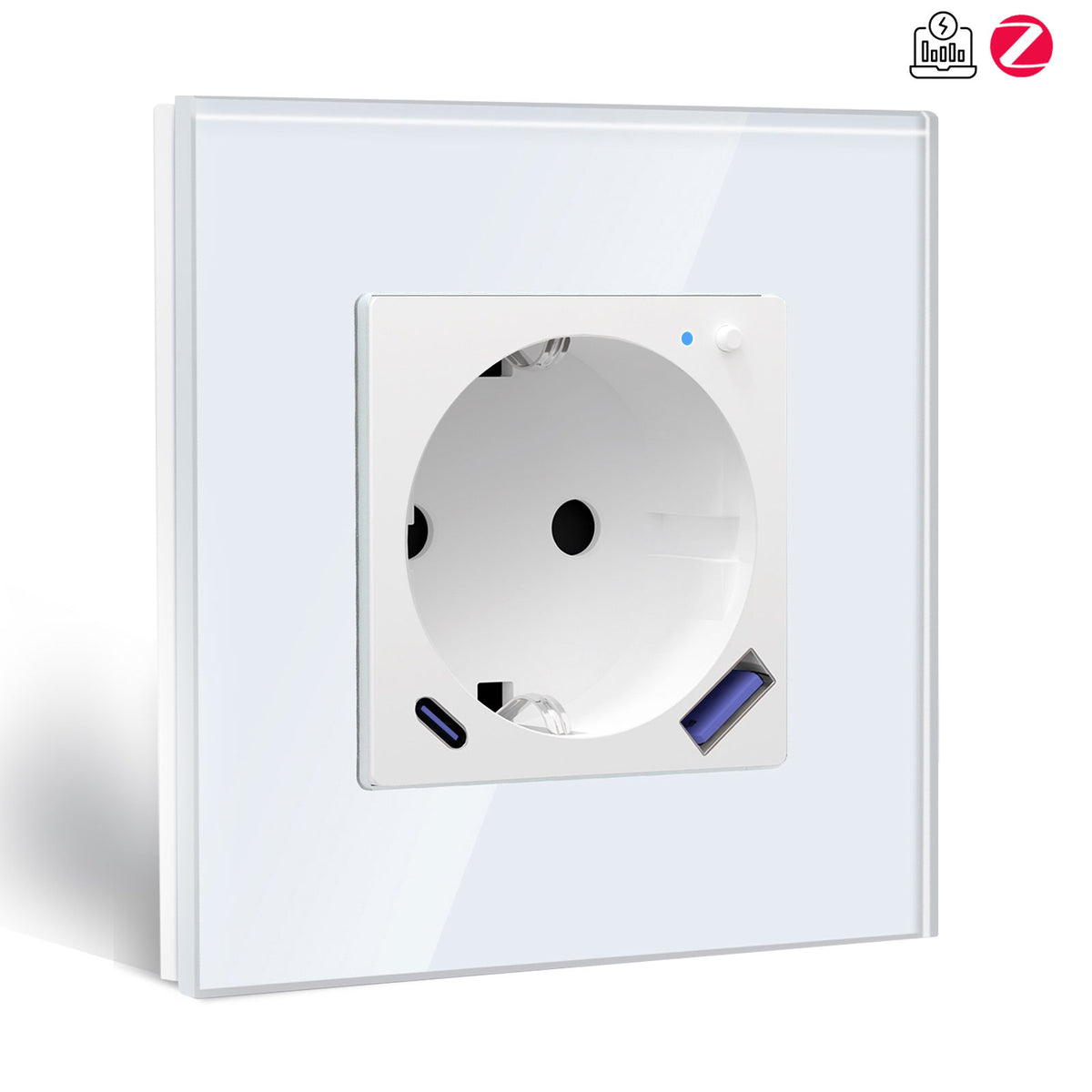 BSEED ZigBee EU-Wandsteckdosen Typ-C mit USB und Energiemonitoring