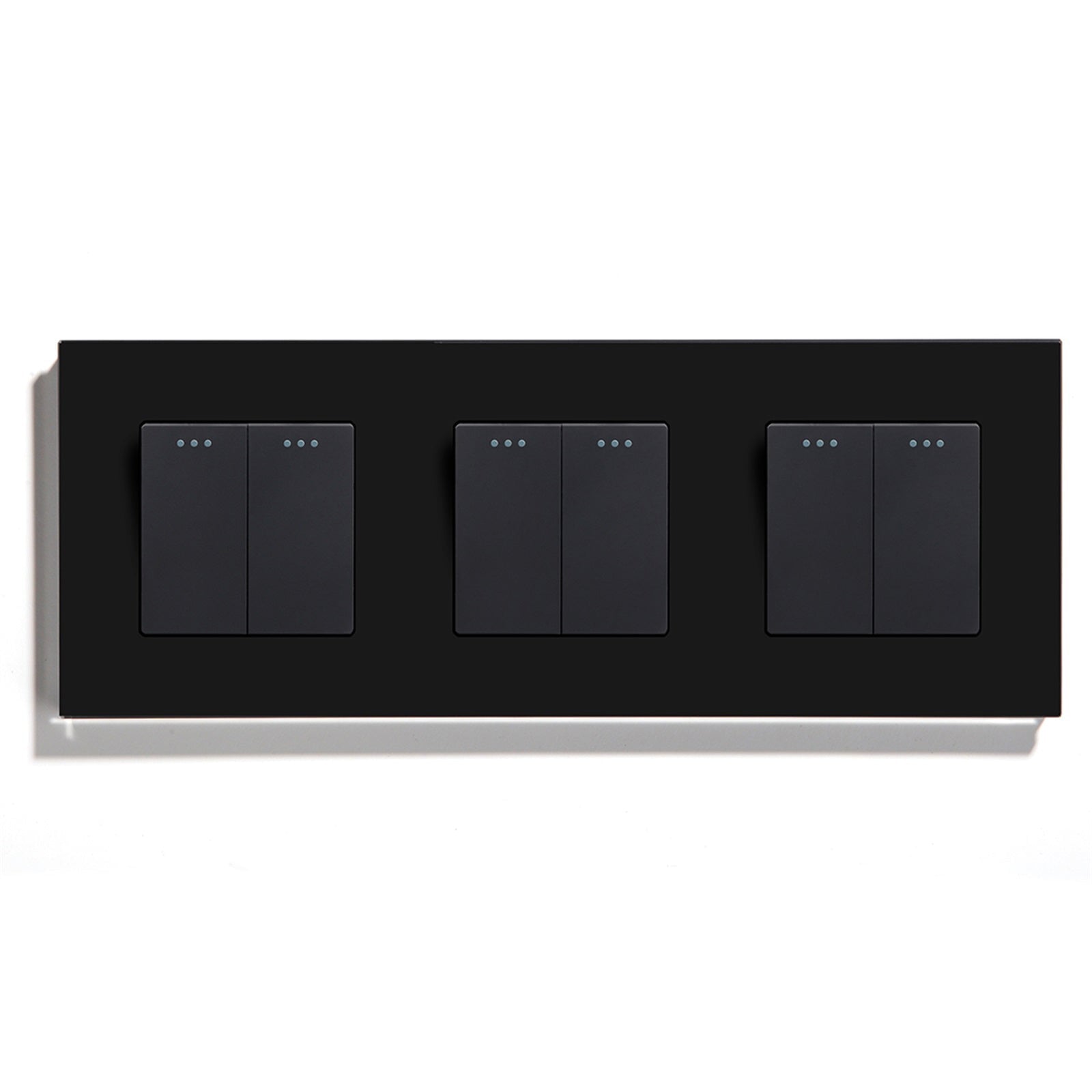 Bseed 2Way Button Light Switch Mechanical Switches Crossbar Switch 228mm Light Switches Bseedswitch Black 2Gang+2Gang+2Gang 