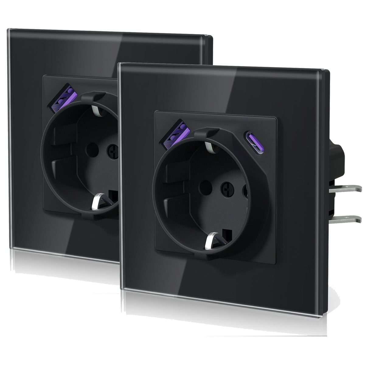 BSEED 20W EU sockets with Fast Charge Type-C USB with Claw technology Power Outlets & Sockets Bseedswitch Black Single 2 PCS/ PACK