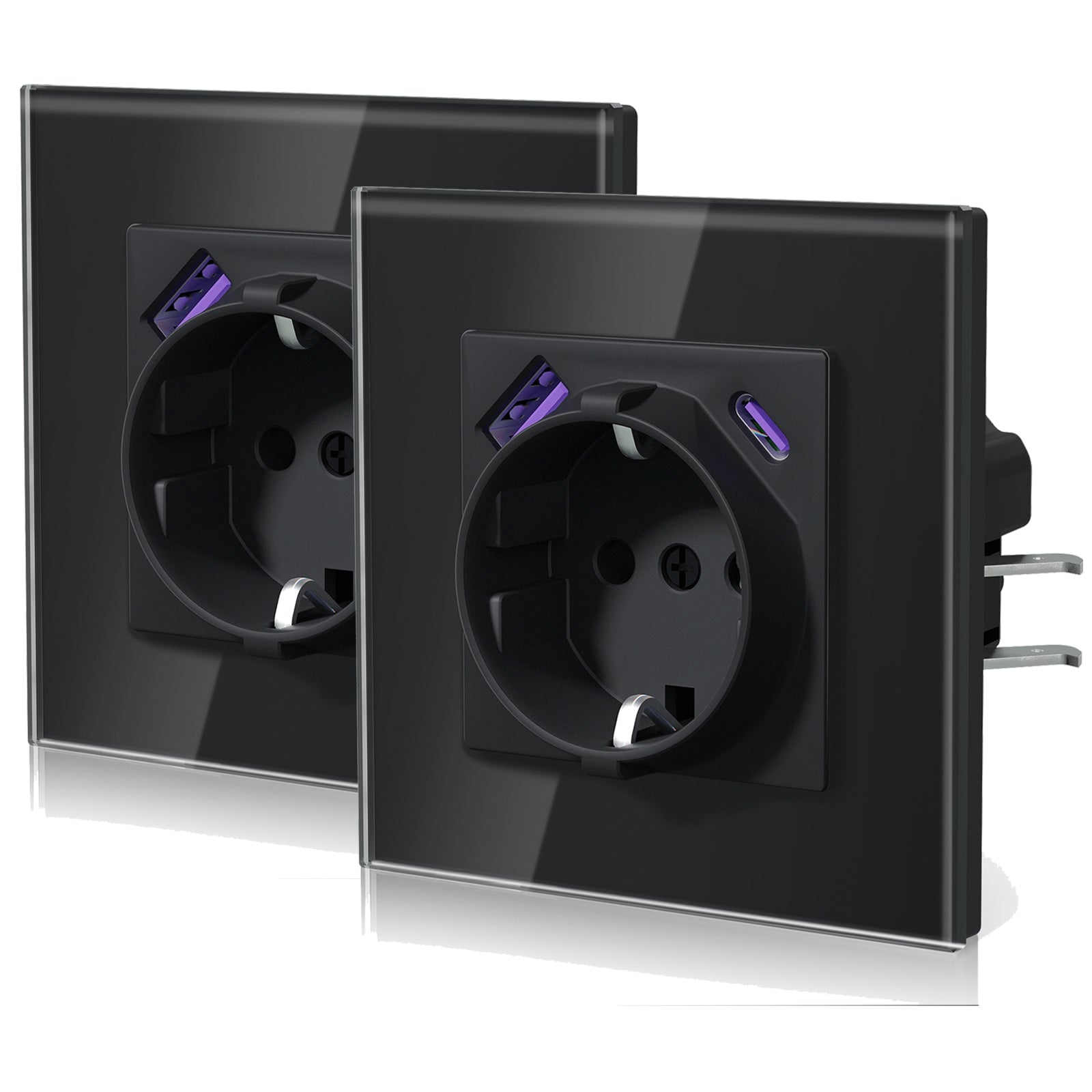 BSEED 20W EU sockets with Fast Charge Type-C USB with Claw technology Power Outlets & Sockets Bseedswitch Black Single 2 PCS/ PACK