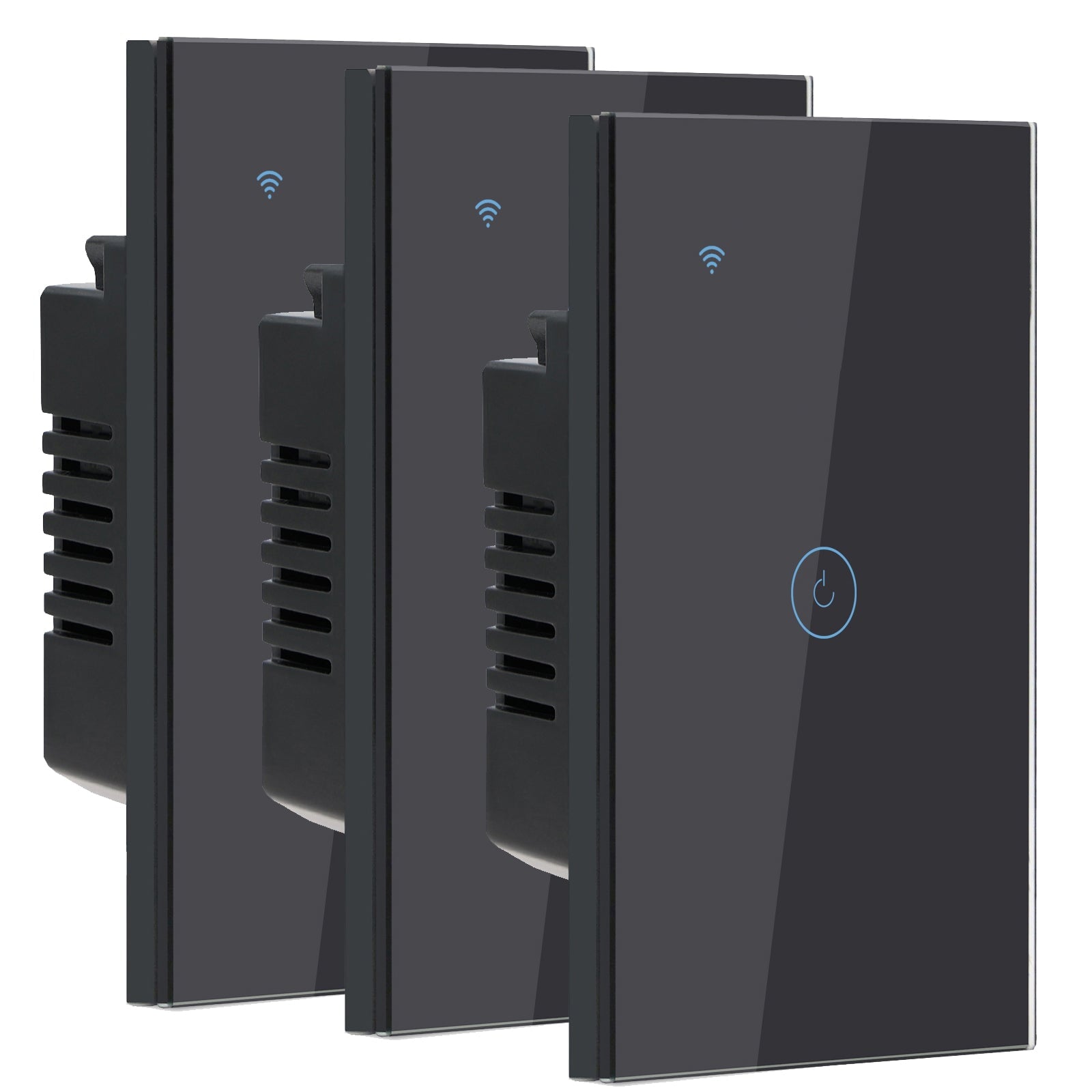 Bseed Matter 118 Type Wall Switch Wifi Touch Light Switch 1/2/3 Gang Light Switches Bseedswitch Black 1Gang 3 PCS /Pack