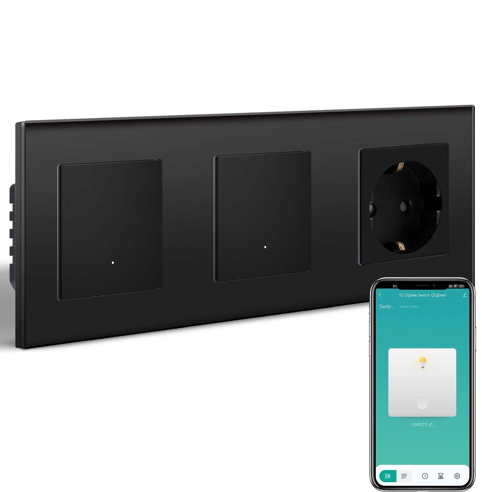 BSEED Smart Zigbee Light Switch (With Neutral) Hub required Switch socket work with tuya Alexa Light Switches Bseedswitch 