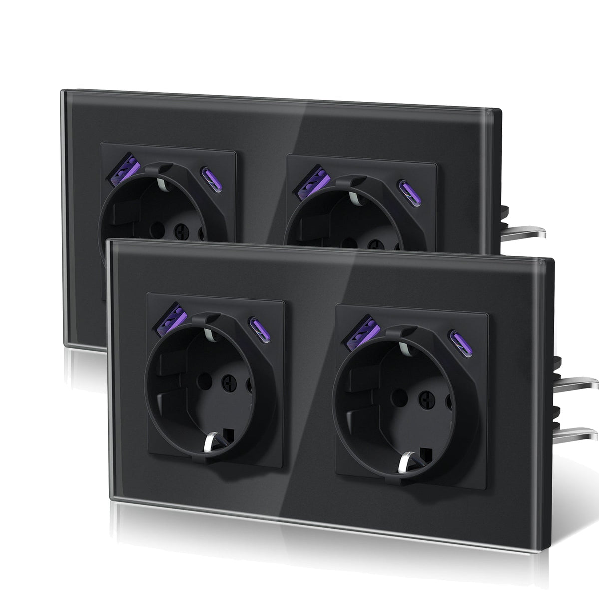 BSEED 20W EU sockets with Fast Charge Type-C USB with Claw technology Power Outlets & Sockets Bseedswitch Black Double 2 PCS/ PACK