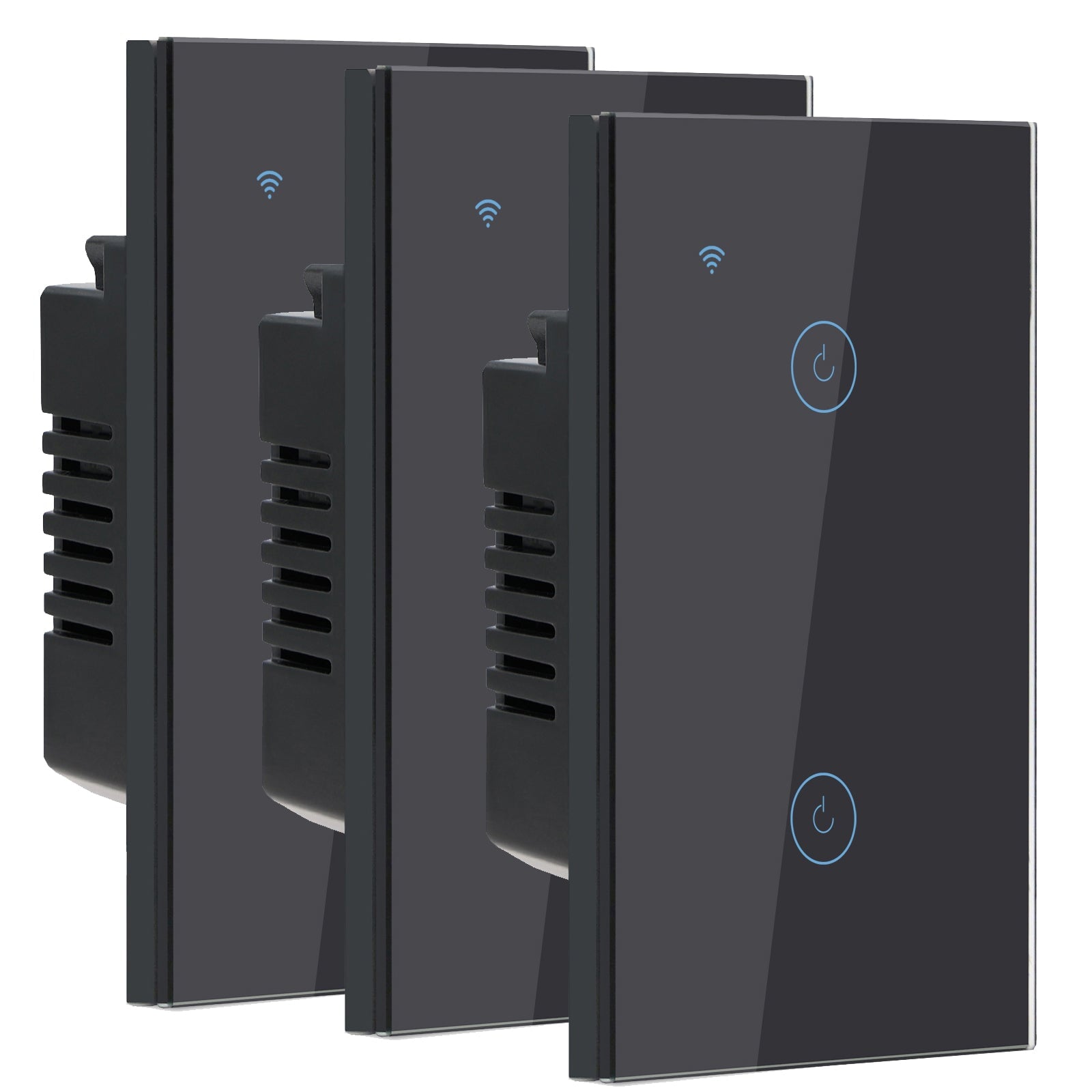 Bseed Matter 118 Type Wall Switch Wifi Touch Light Switch 1/2/3 Gang Light Switches Bseedswitch Black 2Gang 3 PCS /Pack