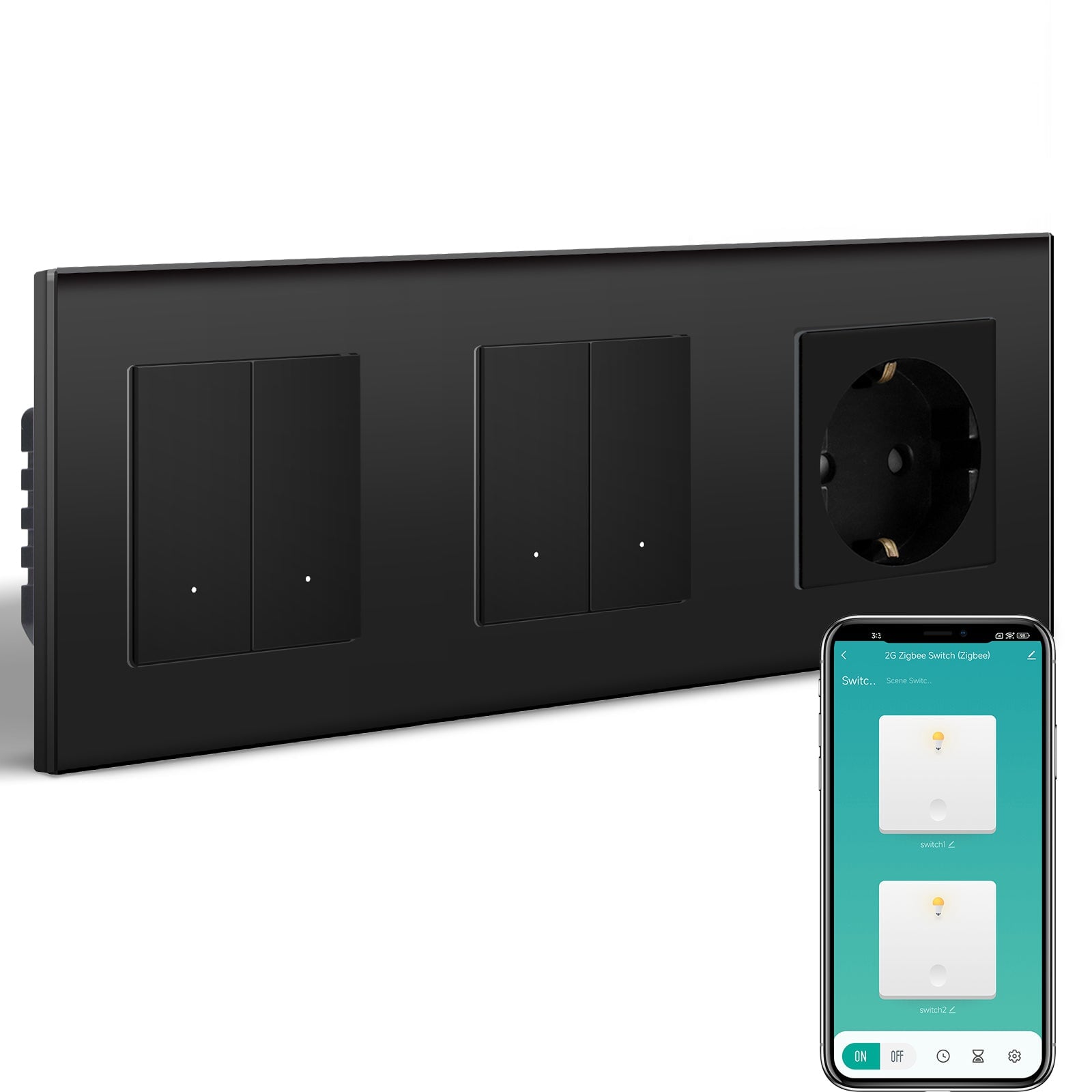 BSEED Smart Zigbee Light Switch (With Neutral) Hub required Switch socket work with tuya Alexa Light Switches Bseedswitch 