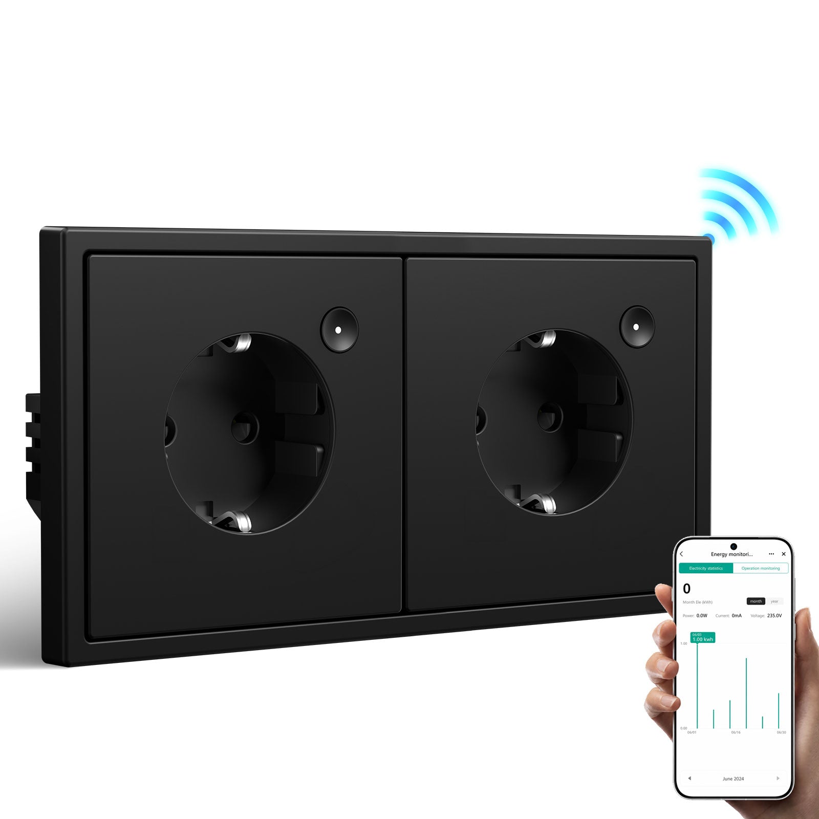 BSEED Grand Smart Wifi Socket With Energy Monitoring Smart Eu Socket