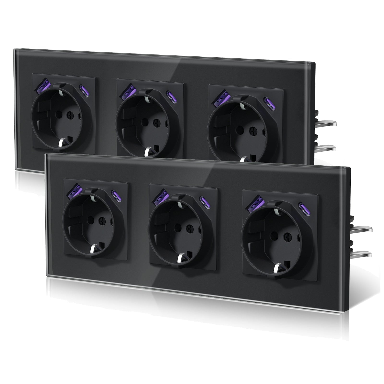 BSEED 20W EU sockets with Fast Charge Type-C USB with Claw technology Power Outlets & Sockets Bseedswitch Black Triple 2 PCS/ PACK