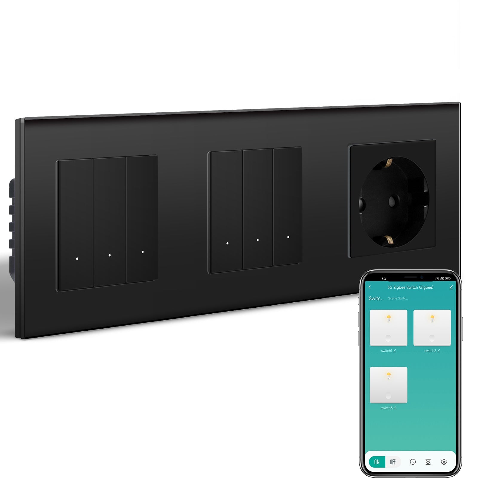 BSEED Smart Zigbee Light Switch (With Neutral) Hub required Switch socket work with tuya Alexa Light Switches Bseedswitch 