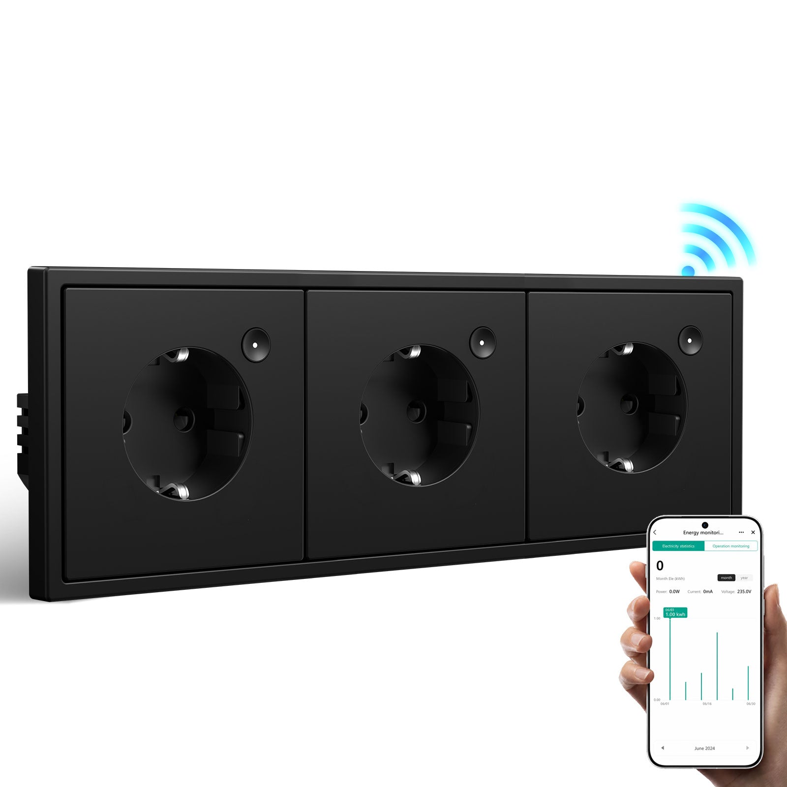 BSEED Grand Smart Wifi Socket With Energy Monitoring Smart Eu Socket