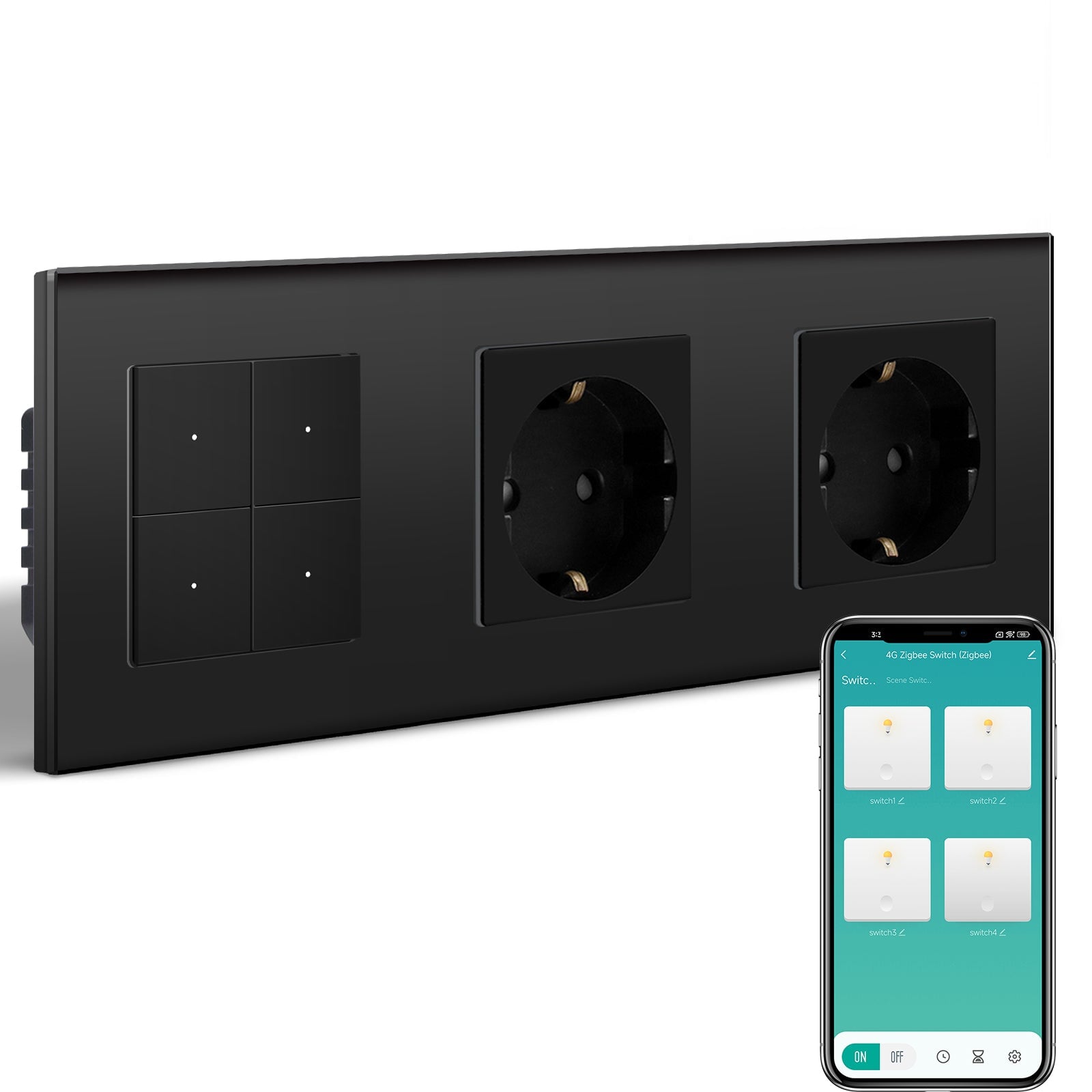 BSEED Smart Zigbee Light Switch (With Neutral) Hub required Switch socket work with tuya Alexa Light Switches Bseedswitch 