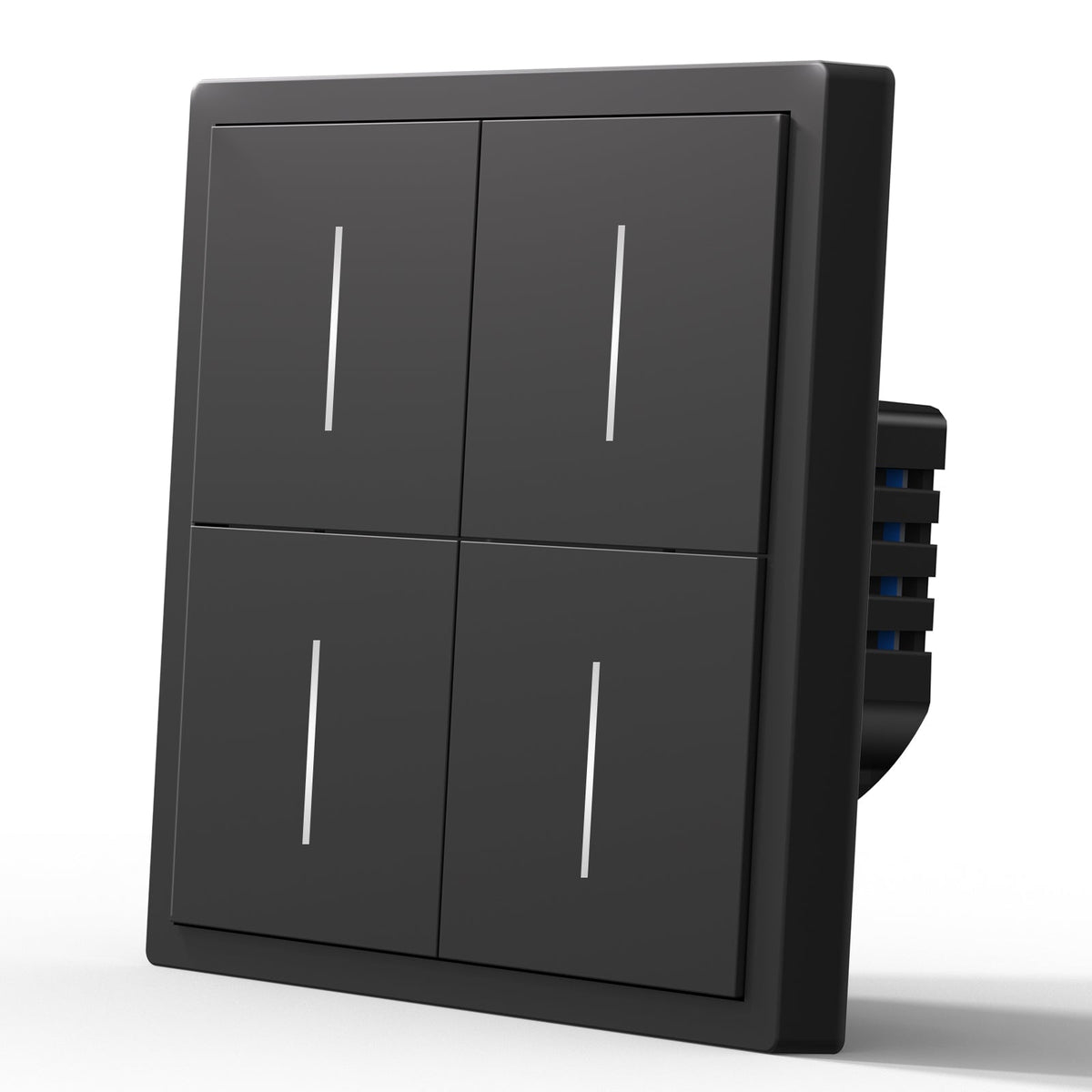 Interruptor de luz inteligente BSEED Scale Series Wifi (con neutro) Interruptores de luz Bseedswitch Negro 1 unidad/paquete 4 pandillas