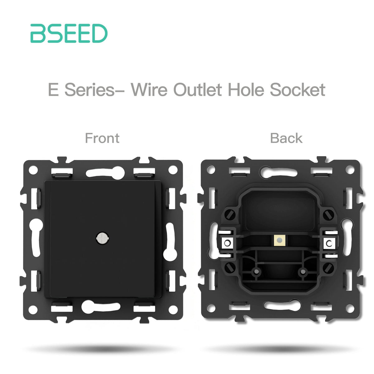 BSEED DIY Part Customized Free Combinations Mechanical Switch Socket Insert Black Color Crystal Glass Panel Light Switches Bseedswitch Wire Outlet Hole Socket 